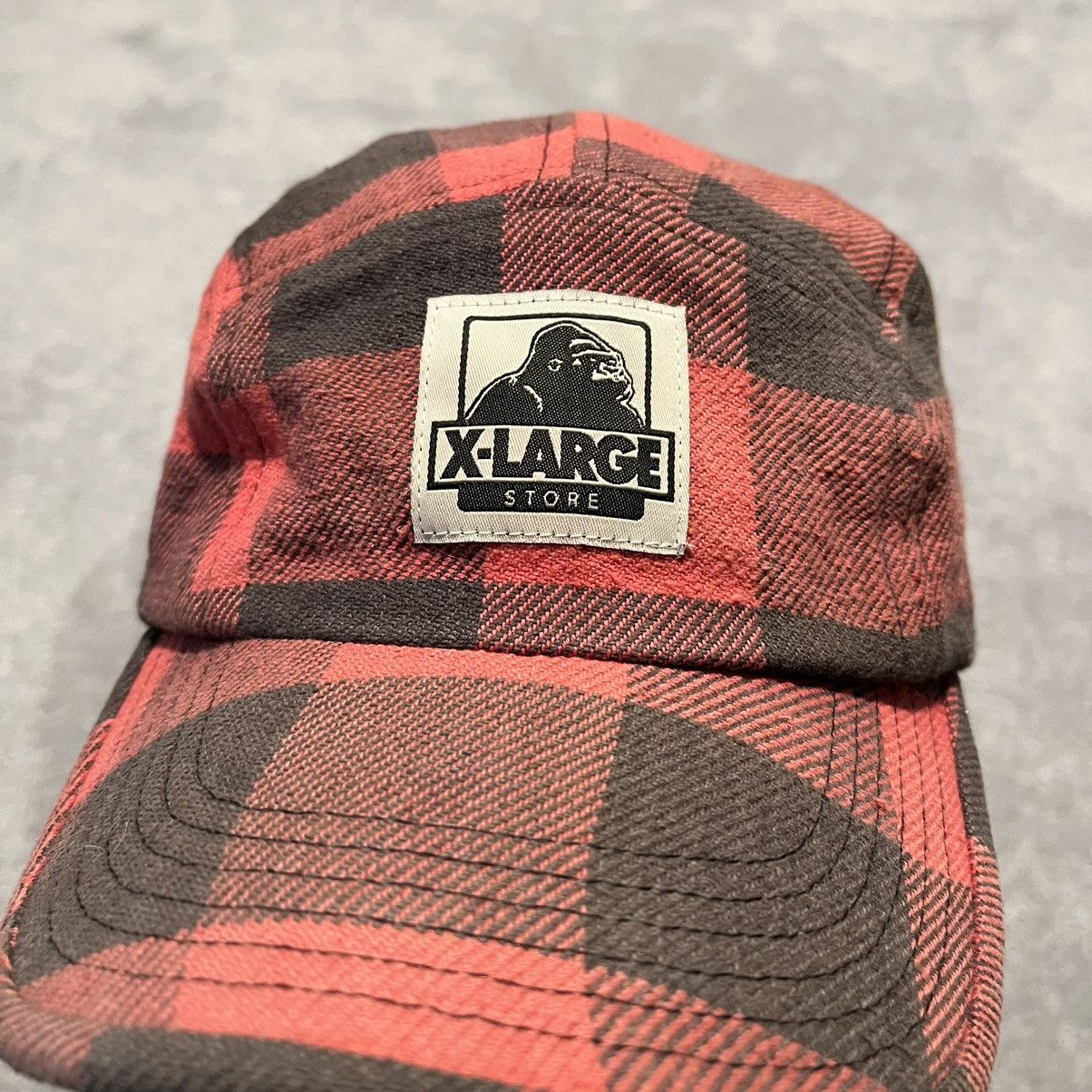 X-LARGE Vintage X-Large Store Gorilla Ape Plaid Flannel Hat Japanese Size ONE SIZE - 4 Thumbnail