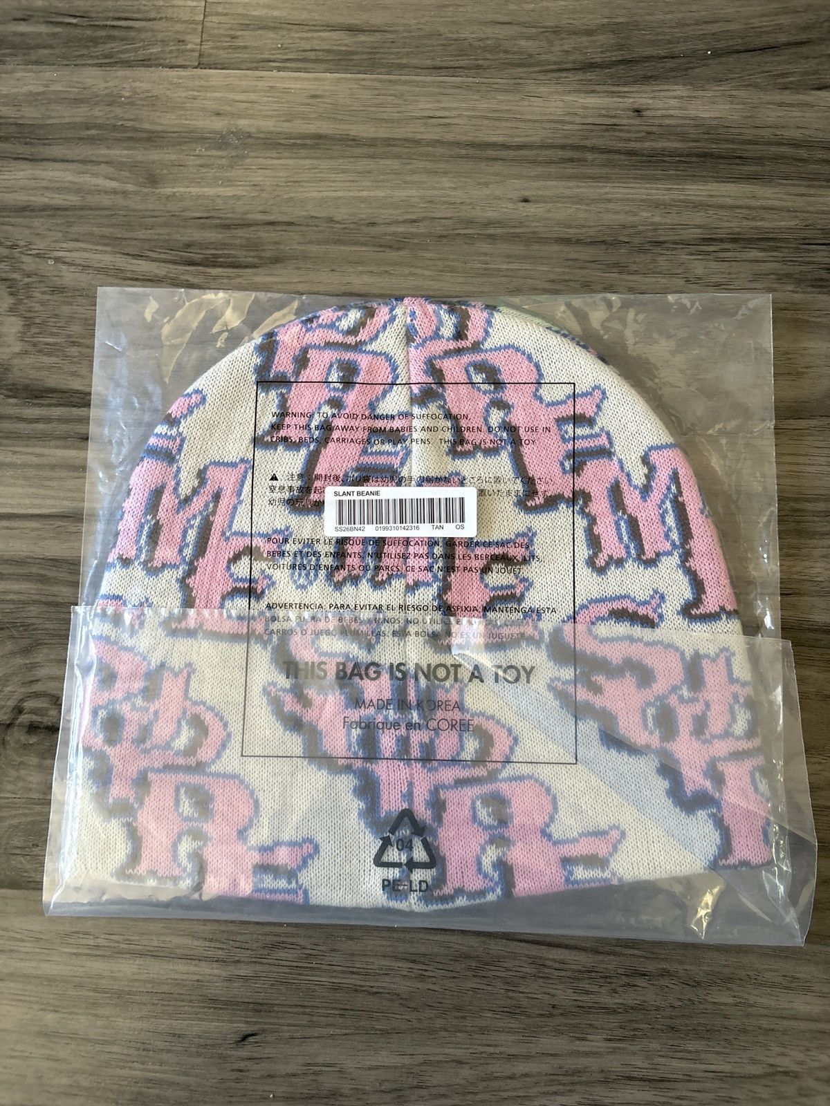 Supreme Supreme Slant Beanie Pink/ Blue / White OS Size ONE SIZE - 2 Thumbnail