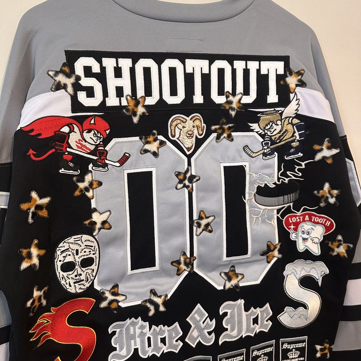 Supreme Fire & Ice Hockey Jersey Black Sz L