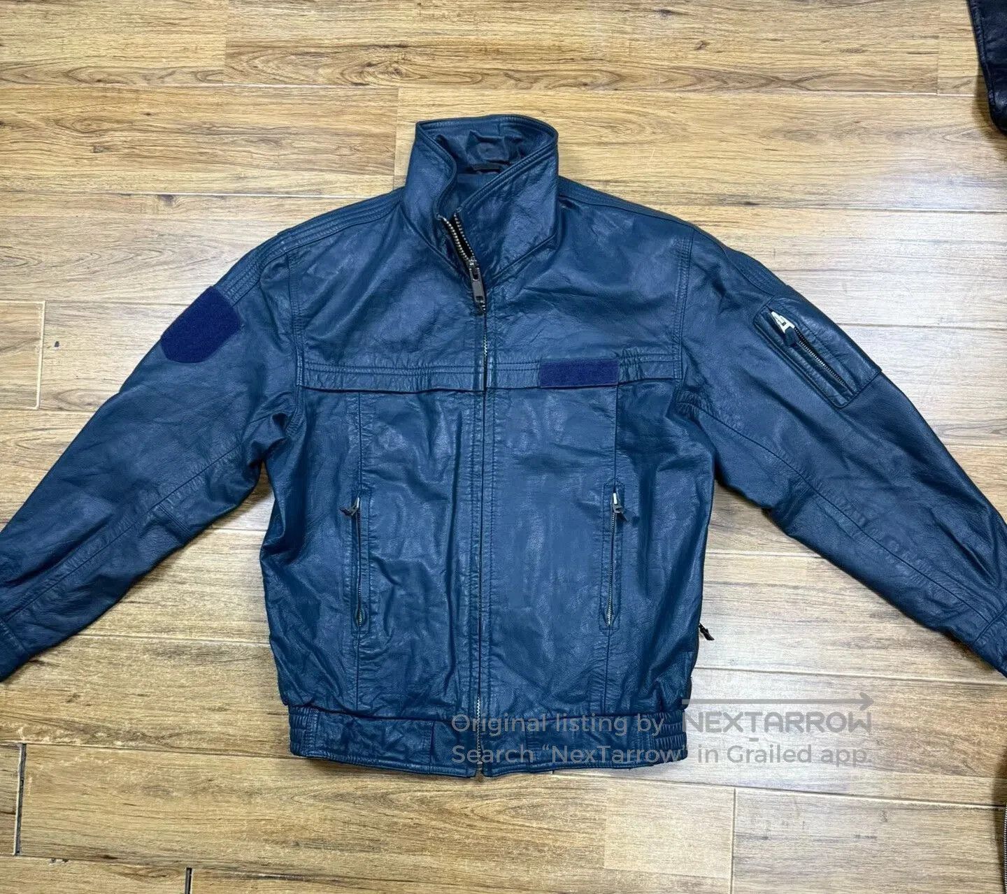 Other Blue Leather Motorcycle Jacket for Autumn. Size US M / EU 48-50 / 2 - 1 Thumbnail