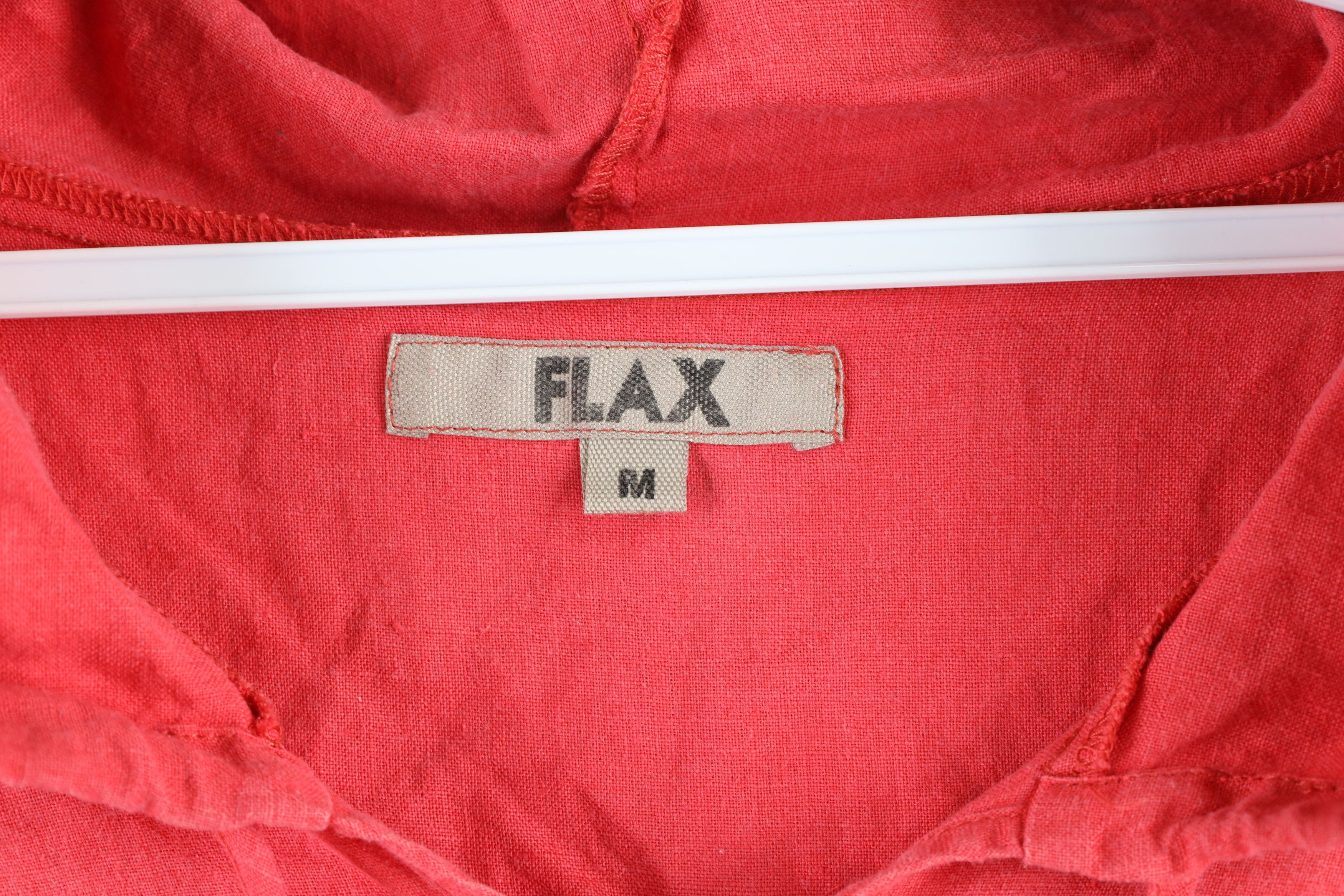 Vintage Vintage Flax Blank Lagenlook Baggy Fit Hoodie Red Linen Size M / US 6-8 / IT 42-44 - 4 Thumbnail