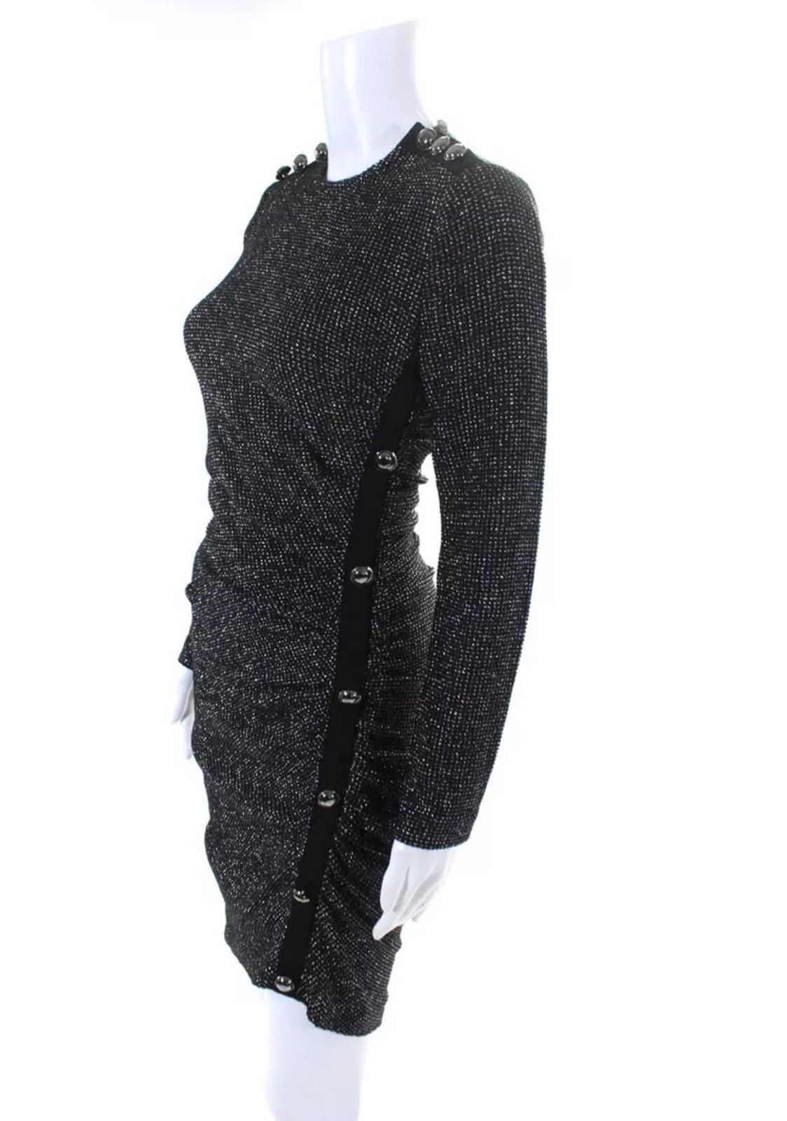 Veronica Beard Veronica Beard Black Sparkly Ruched Metallic Bodycon Dress Size XS / US 0-2 / IT 36-38 - 9 Thumbnail