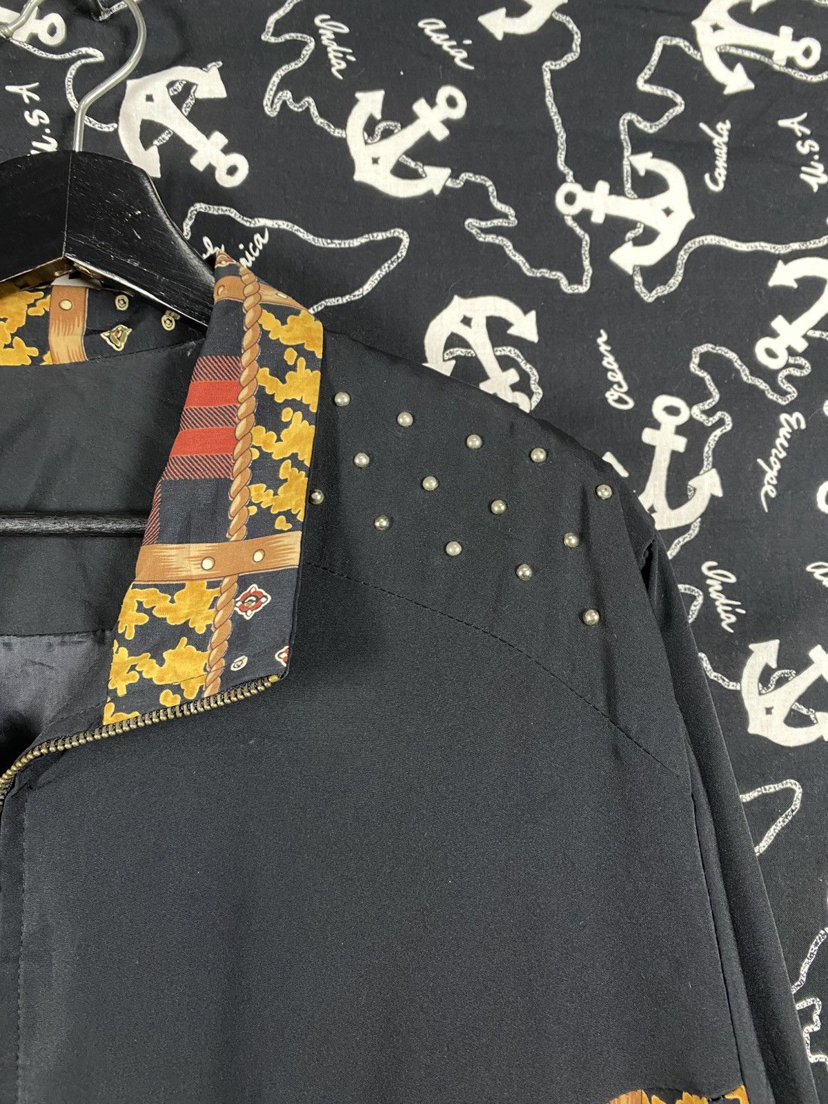 Vintage Vintage Patchwork Bomber Jacket with Zip Front Ribbed Cuffs Size US L / EU 52-54 / 3 - 8 Thumbnail