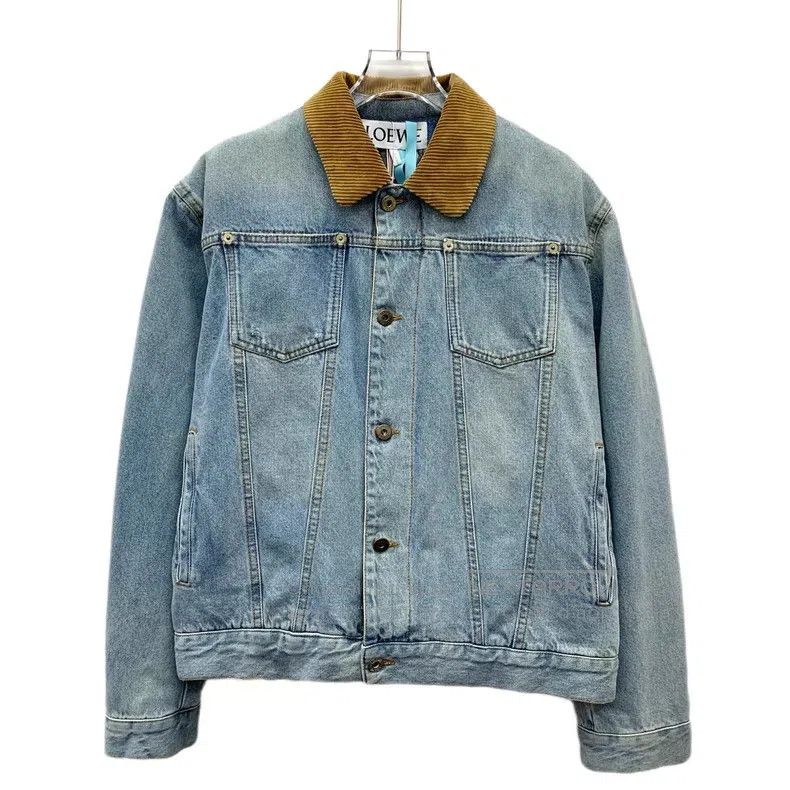 Loewe Loewe 22 Model Light Blue Cotton Collared Single-breasted Size US XS / EU 42 / 0 - 1 Thumbnail