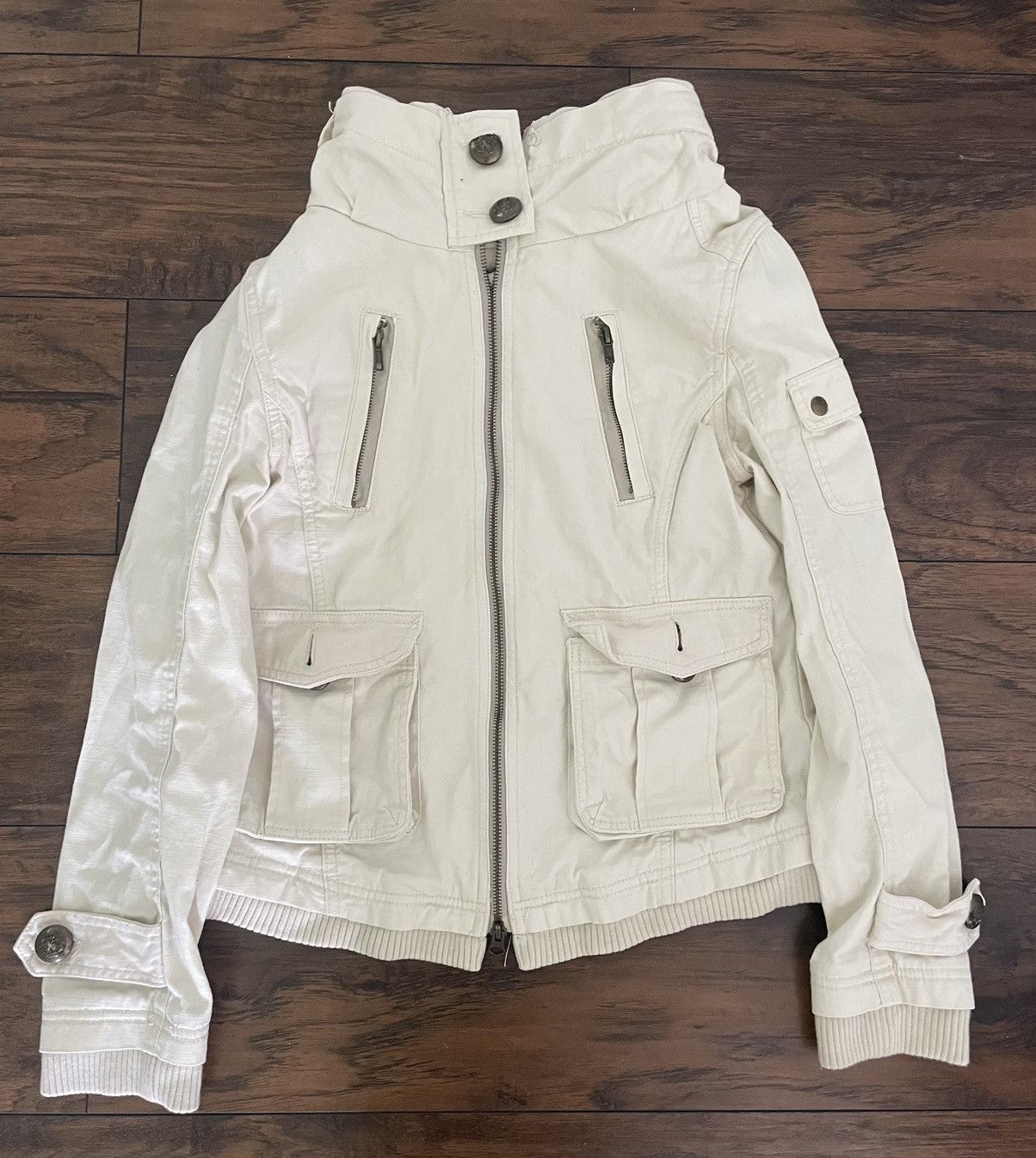 image of Japanese Military Jacket in White, Men's (Size Small)