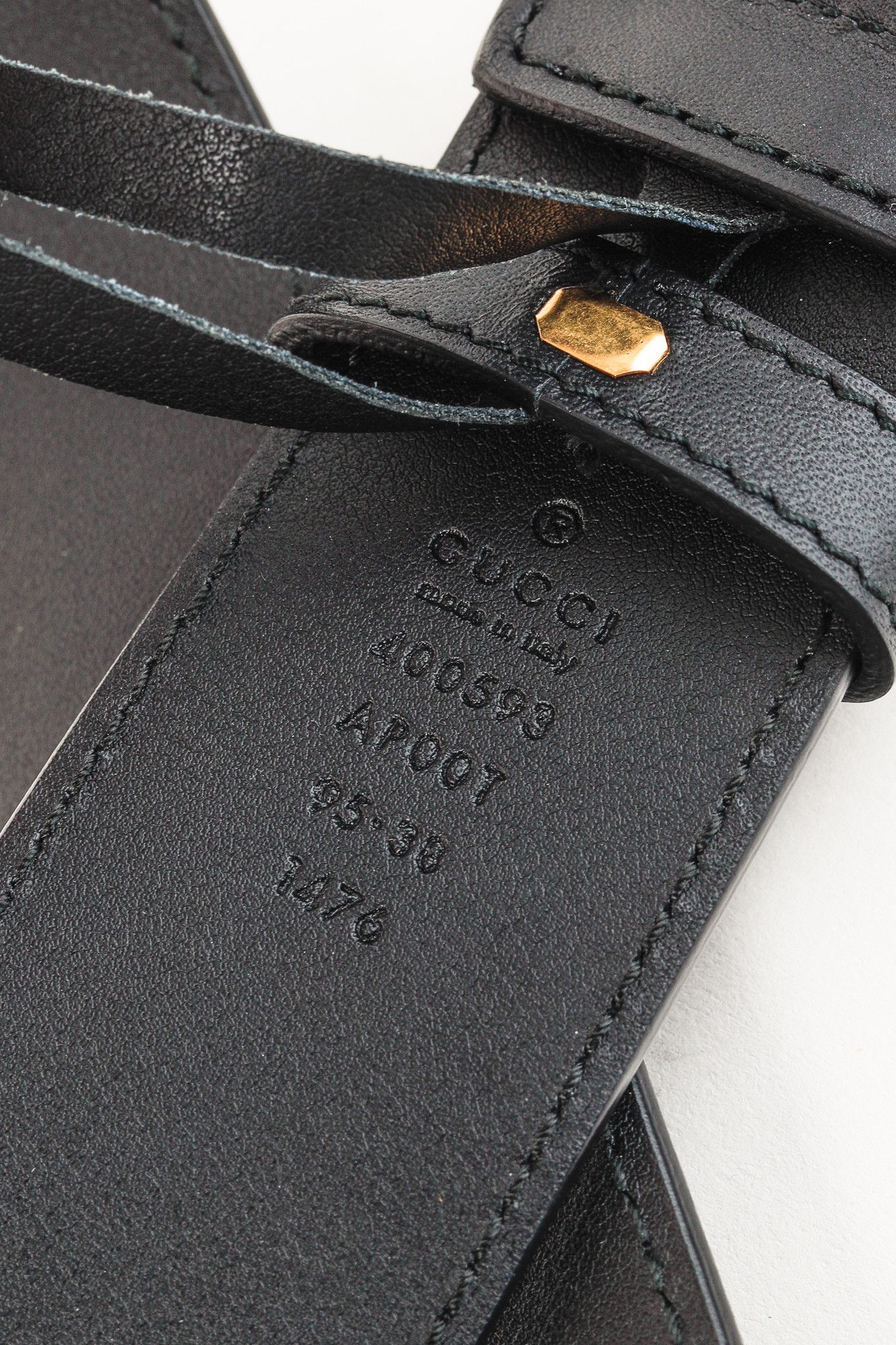Gucci Gucci GG Marmont Black Leather Wide Belt Size ONE SIZE - 5 Thumbnail