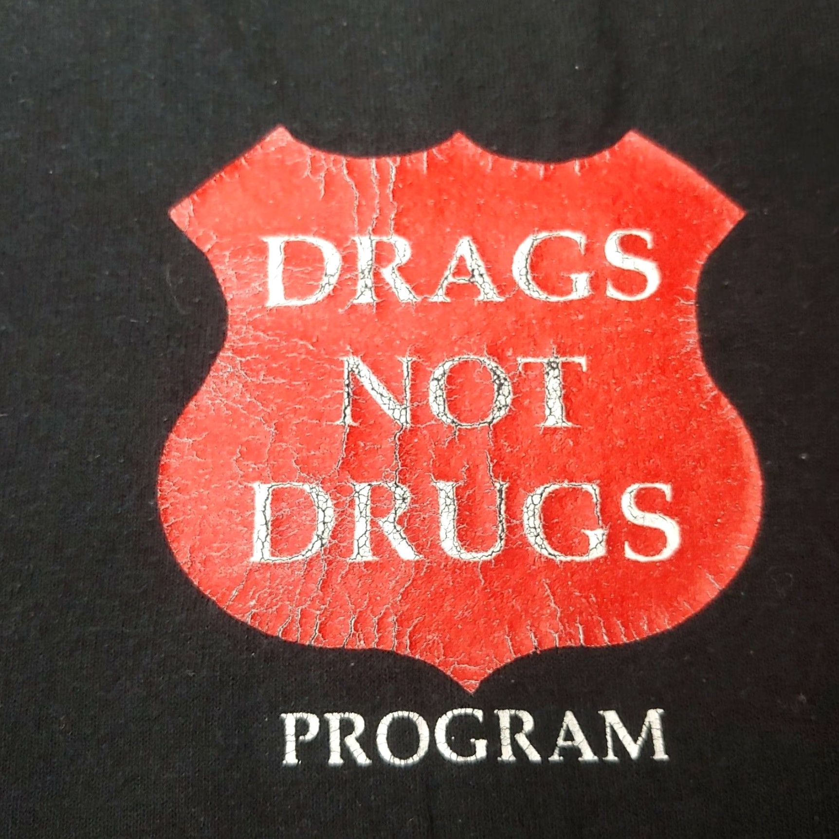 Gildan Drags Not Drugs Shirt XL Black Distressed Drag Racing Throttle Not Bottles Sober Shirt Size US XL / EU 56 / 4 - 6 Thumbnail