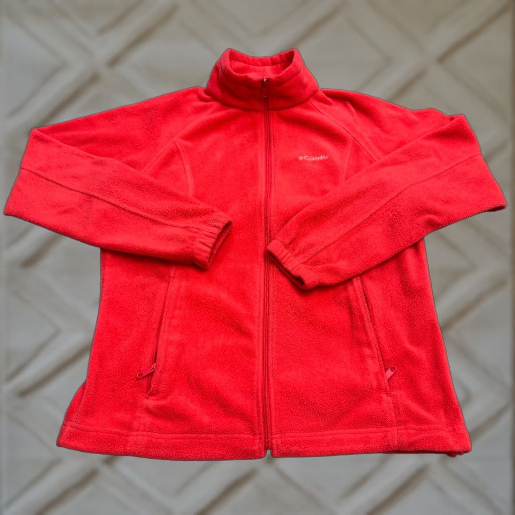 Vintage Columbia Jacket Womens Large Red Full Zip Pockets Benton Springs Outdoor Casual Size L / US 10 / IT 46 - 1 Thumbnail