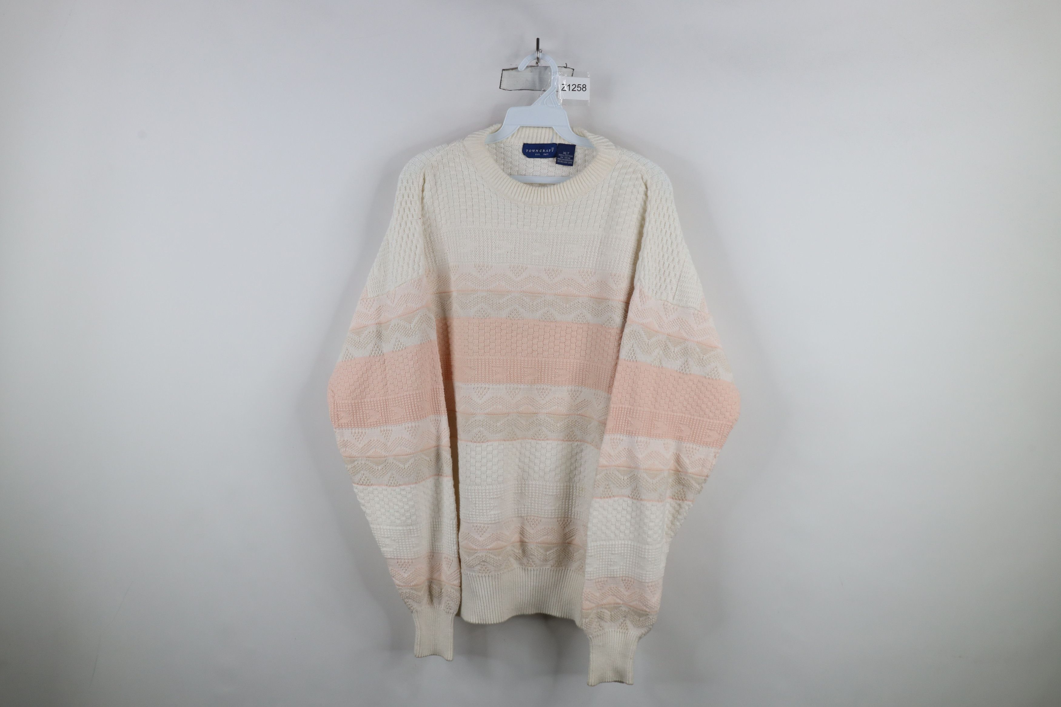 Vintage Vintage 90s Streetwear Striped Knit Crewneck Sweater Size US XL / EU 56 / 4 - 1 Thumbnail