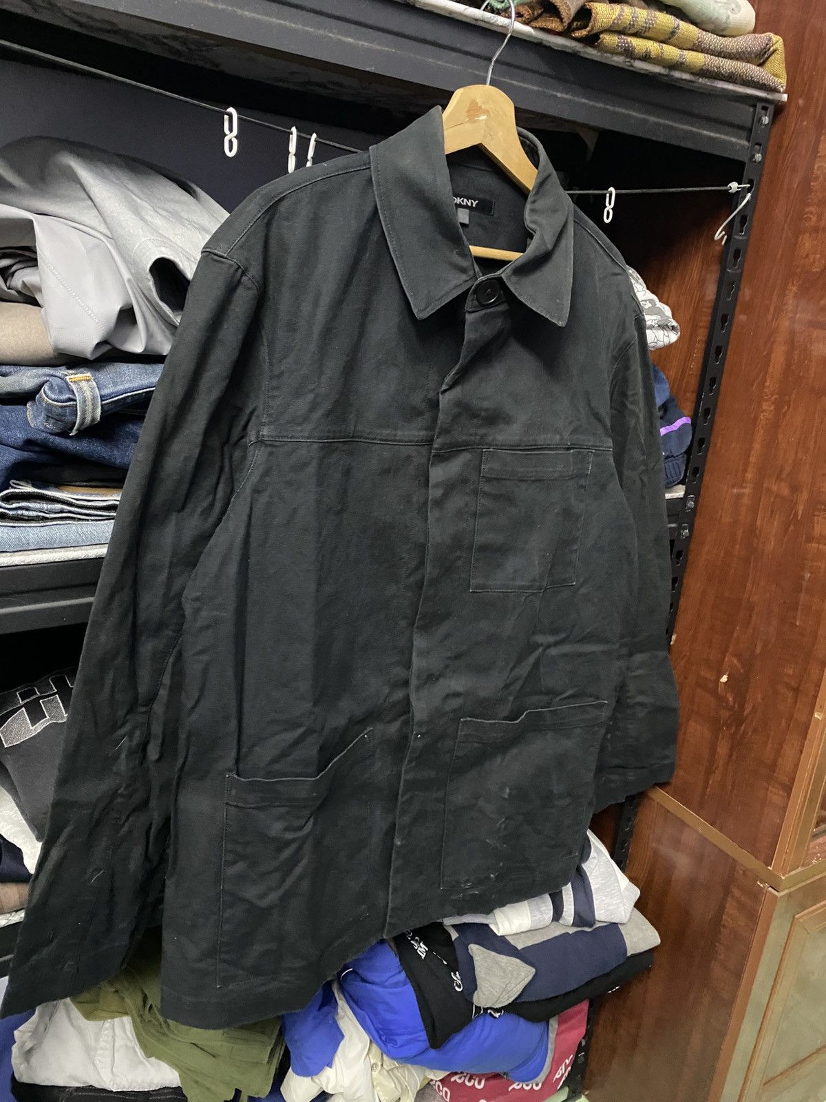 DKNY DKNY Chore Jacket Muntipocket Black Cotton Size US L / EU 52-54 / 3 - 3 Thumbnail
