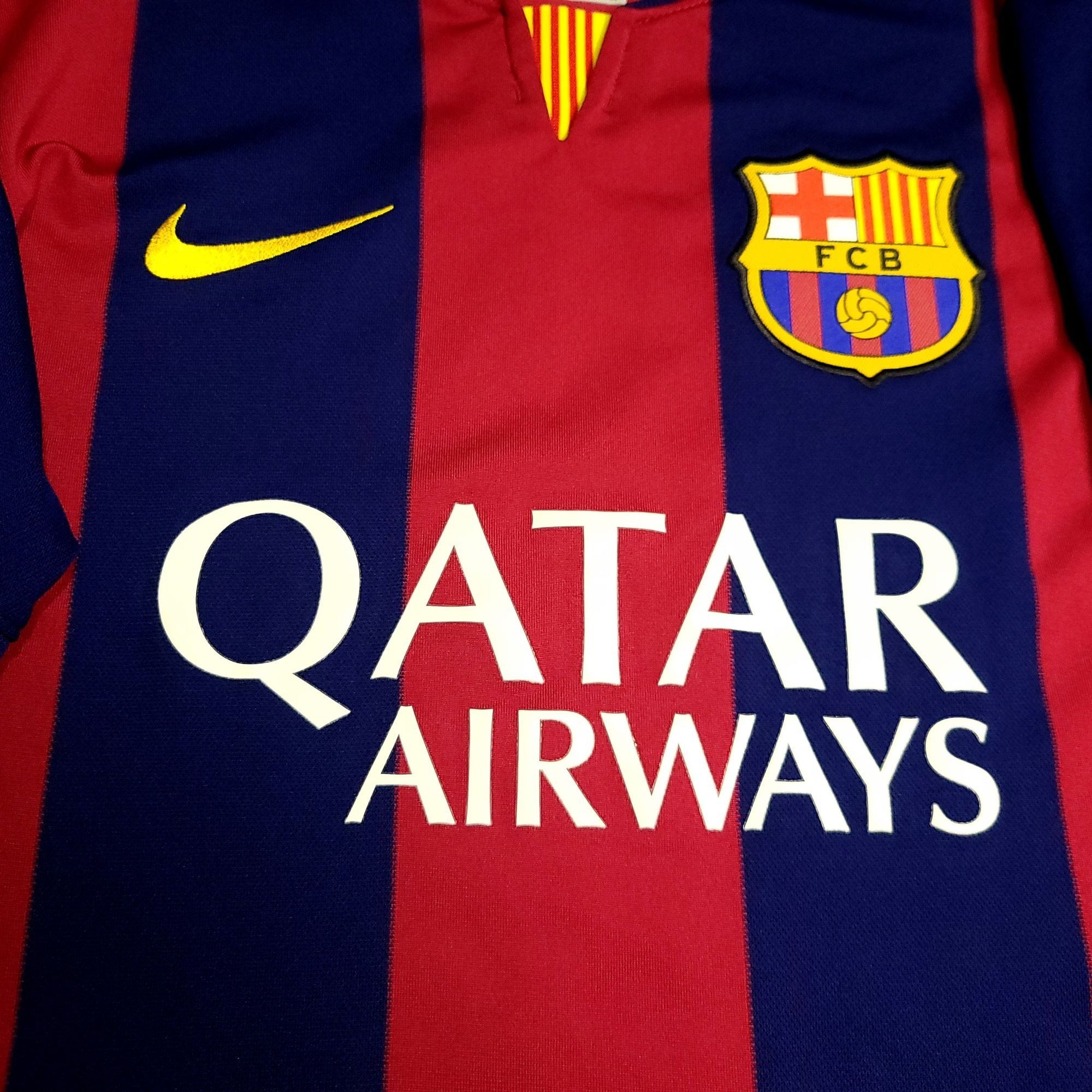 Nike Suarez Barcelona 2014 2015 TREBLE Soccer Jersey M Size US M / EU 48-50 / 2 - 4 Thumbnail