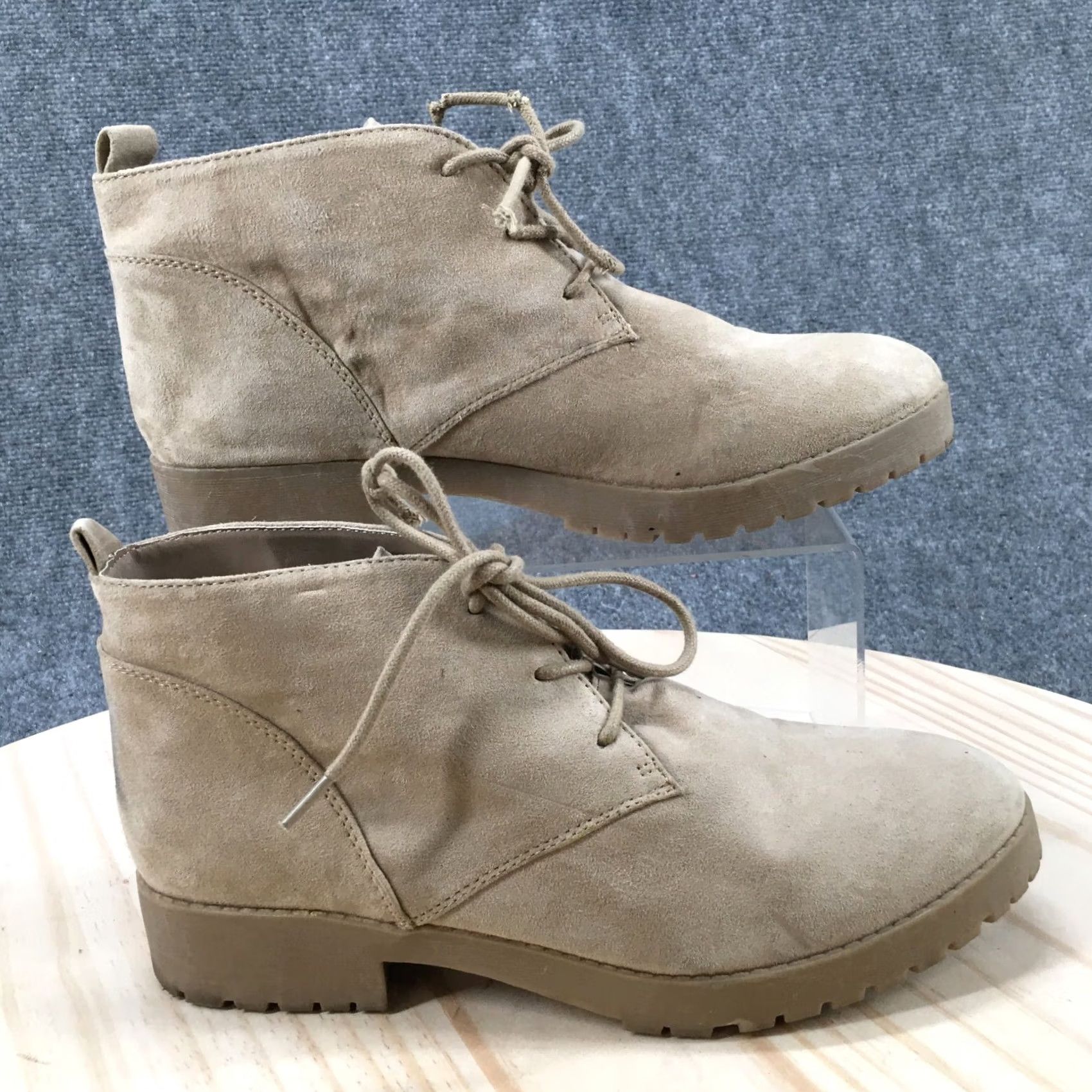 Vintage Unionbay Boots Womens 9 M Chelsea Beige Lace Up Casual Comfort Block Heels Ankle Size US 9 / IT 39 - 2 Thumbnail