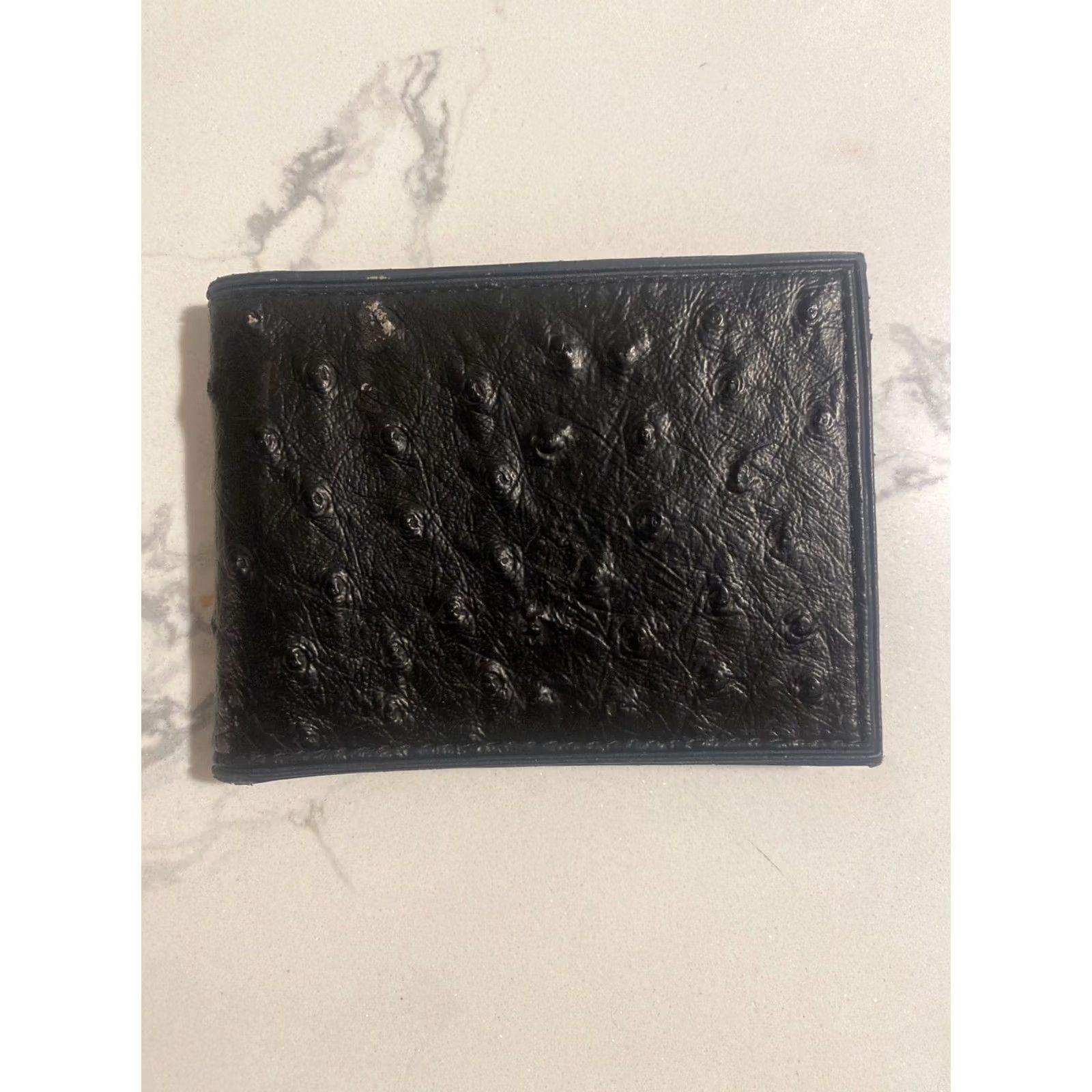 Vintage VINTAGE Black Ostrich Bifold Wallet Wodeco Fluor Drilling Services Size ONE SIZE - 2 Thumbnail