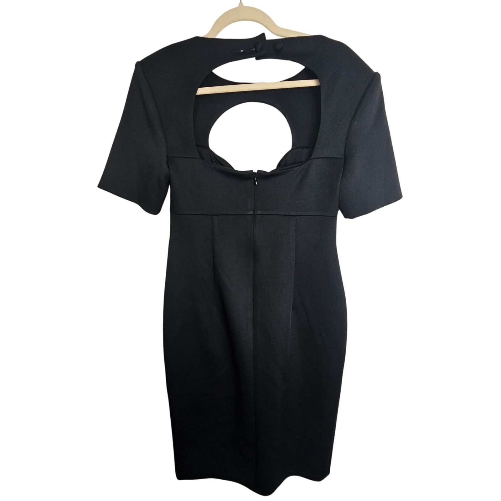Calvin Klein Calvin Klein Sheath Dress Black Short Sleeve Sweetheart 10 Size L / US 10 / IT 46 - 8 Thumbnail