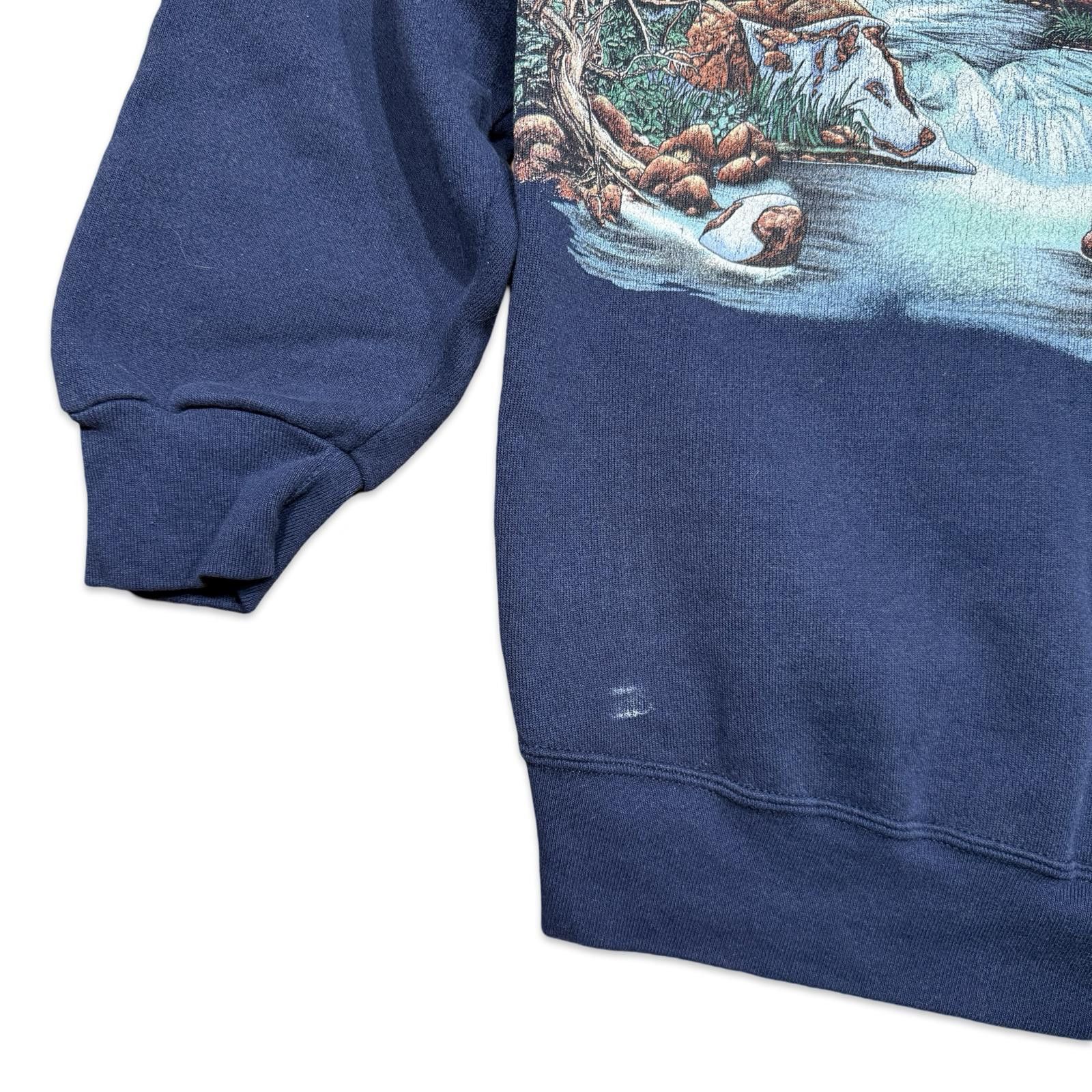 Designer Vintage Forest Wolves Graphic Crewneck Sweatshirt Size US XL / EU 56 / 4 - 5 Thumbnail