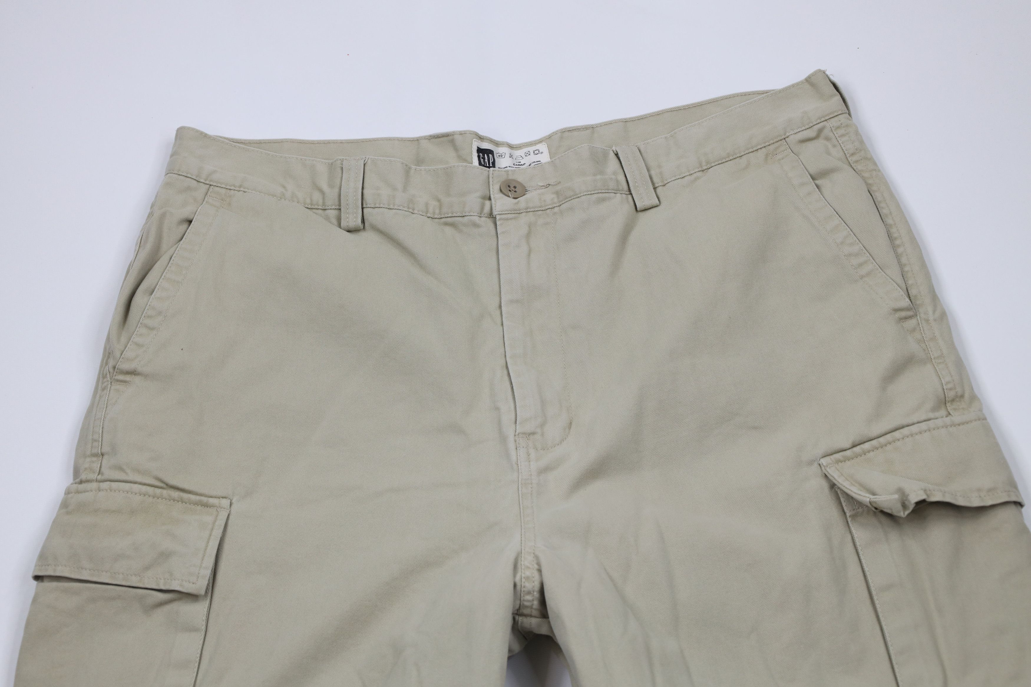 Gap × Vintage Vintage 90s Y2K Gap Fleece Lined Wide Leg Cargo Pants Beige Size US 40 / EU 56 - 3 Thumbnail
