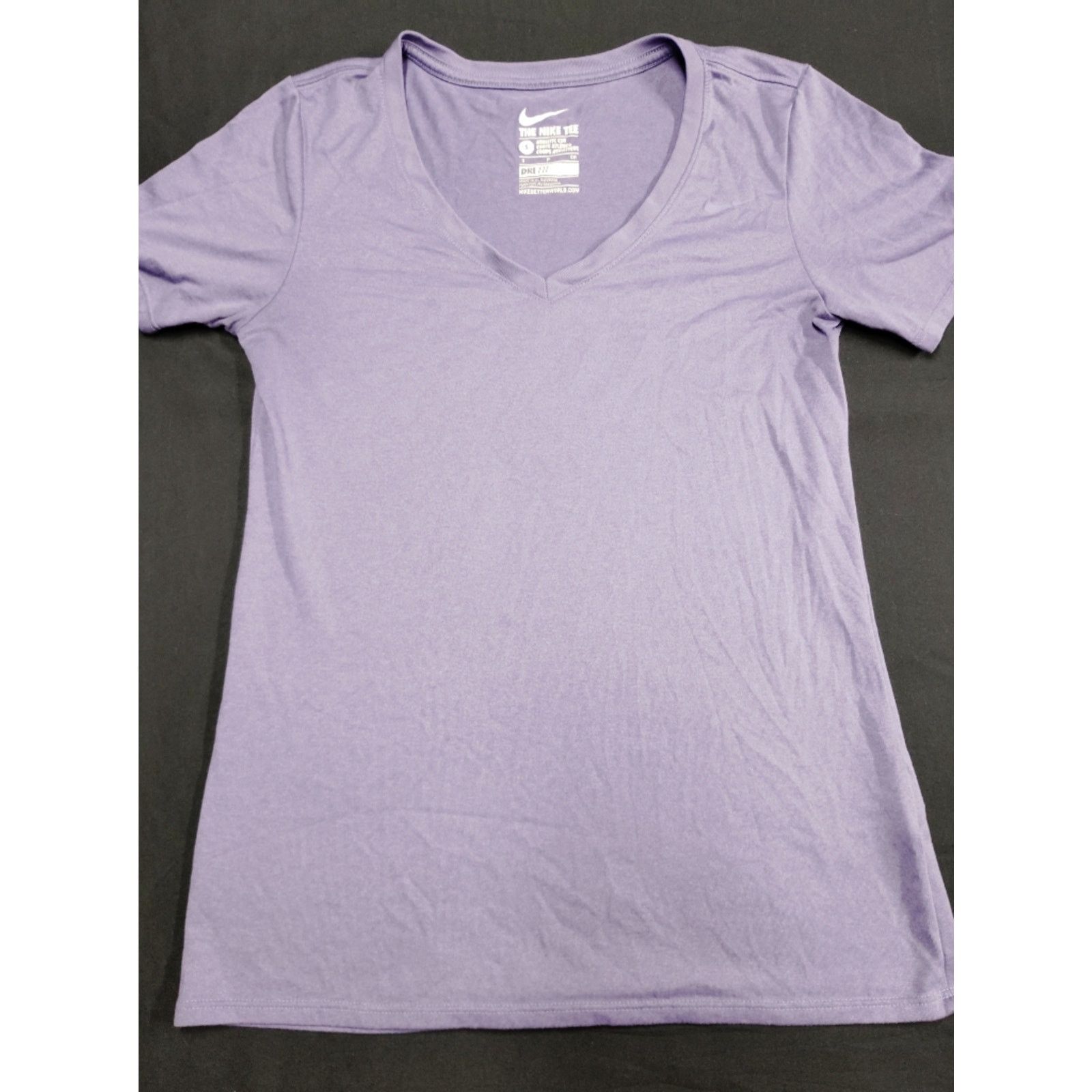 Nike Nike Women's V-Neck Short Sleeve Top - Light Purple Size S / US 4 / IT 40 - 1 Thumbnail