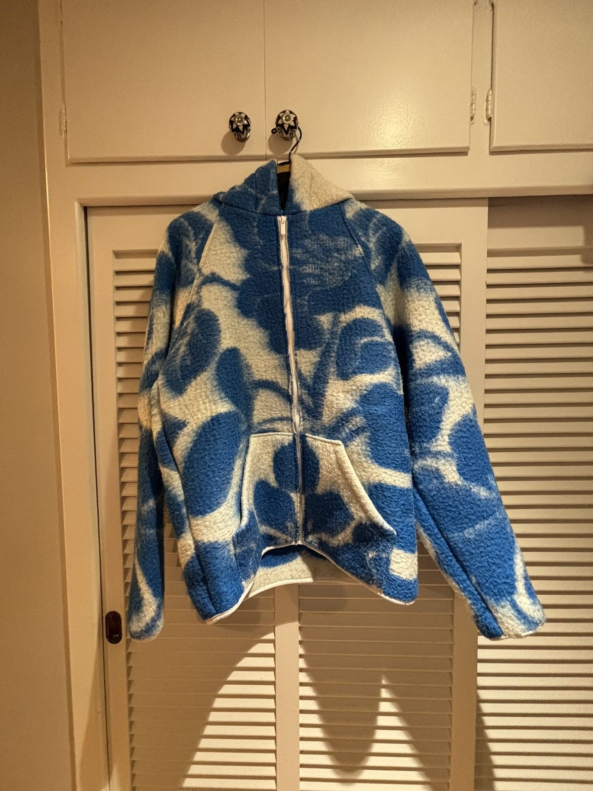 Handmade Camel wool zip up hoodie small blue white Size US S / EU 44-46 / 1 - 1 Thumbnail