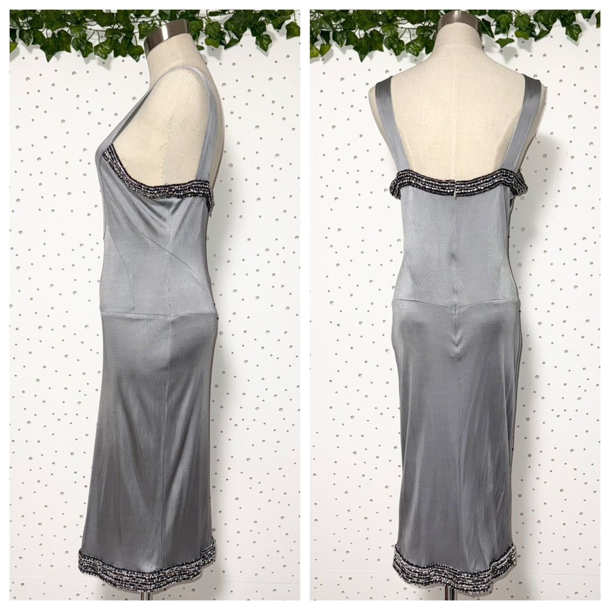 Chanel Genuine Chanel Trimmed Sleeveless Dress 40 Shiny Silver Gray Size M / US 6-8 / IT 42-44 - 6 Thumbnail