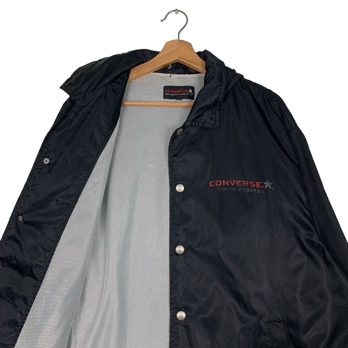 Converse 90's CONVERSE Big Logo Hooded Coach Jacket #0831-C37 Size US L / EU 52-54 / 3 - 10 Thumbnail