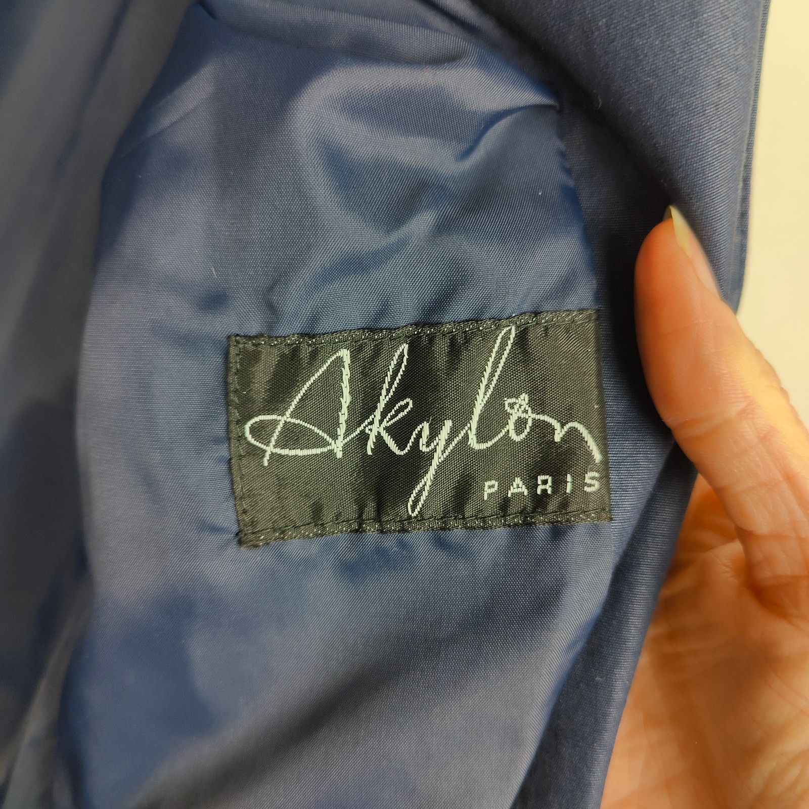 Other Vintage 1960s Akylon Paris Trench Coat Womens 40 US 8 BLue Size M / US 6-8 / IT 42-44 - 6 Thumbnail