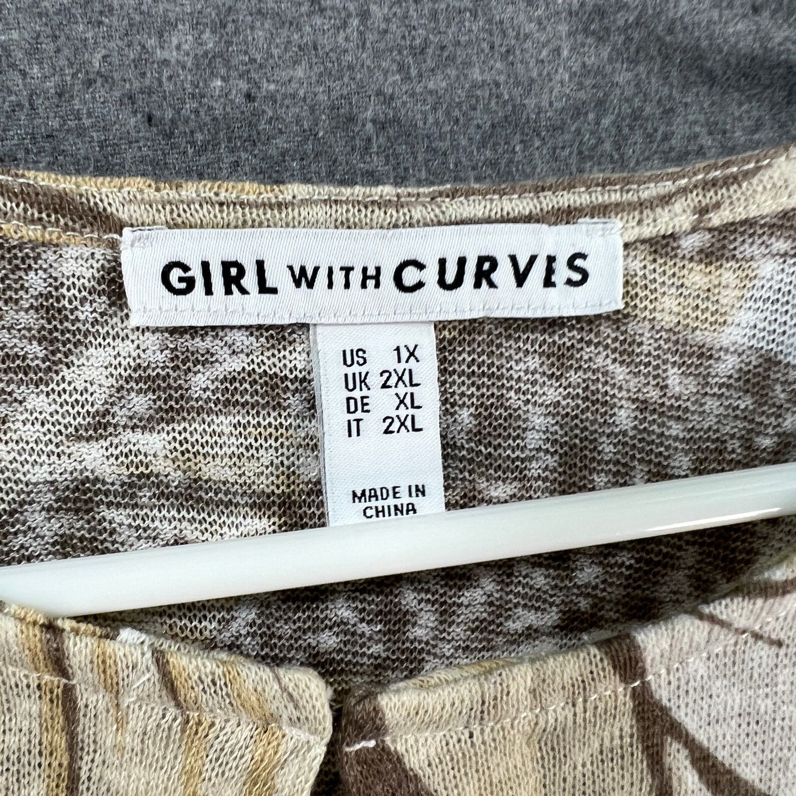 Other Girl With Curves Knit Palm Cardigan Neutral Palm Size 1X Size XL / US 12-14 / IT 48-50 - 10 Thumbnail