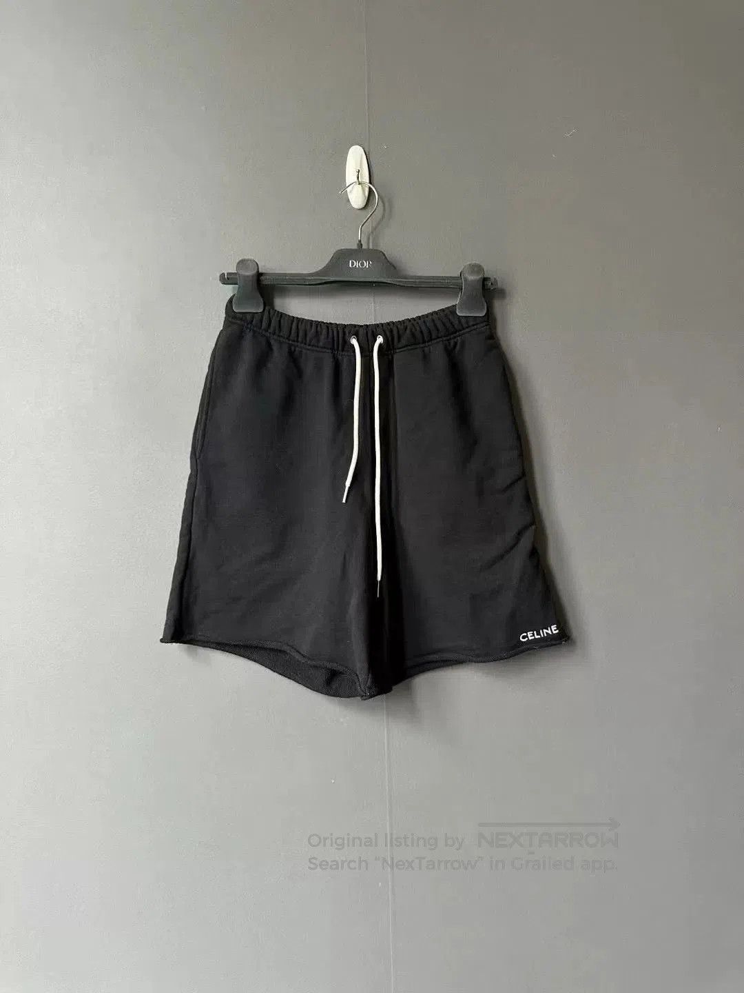 Celine Celine Black Embroidered Logo Shorts. Size 22" - 1 Thumbnail