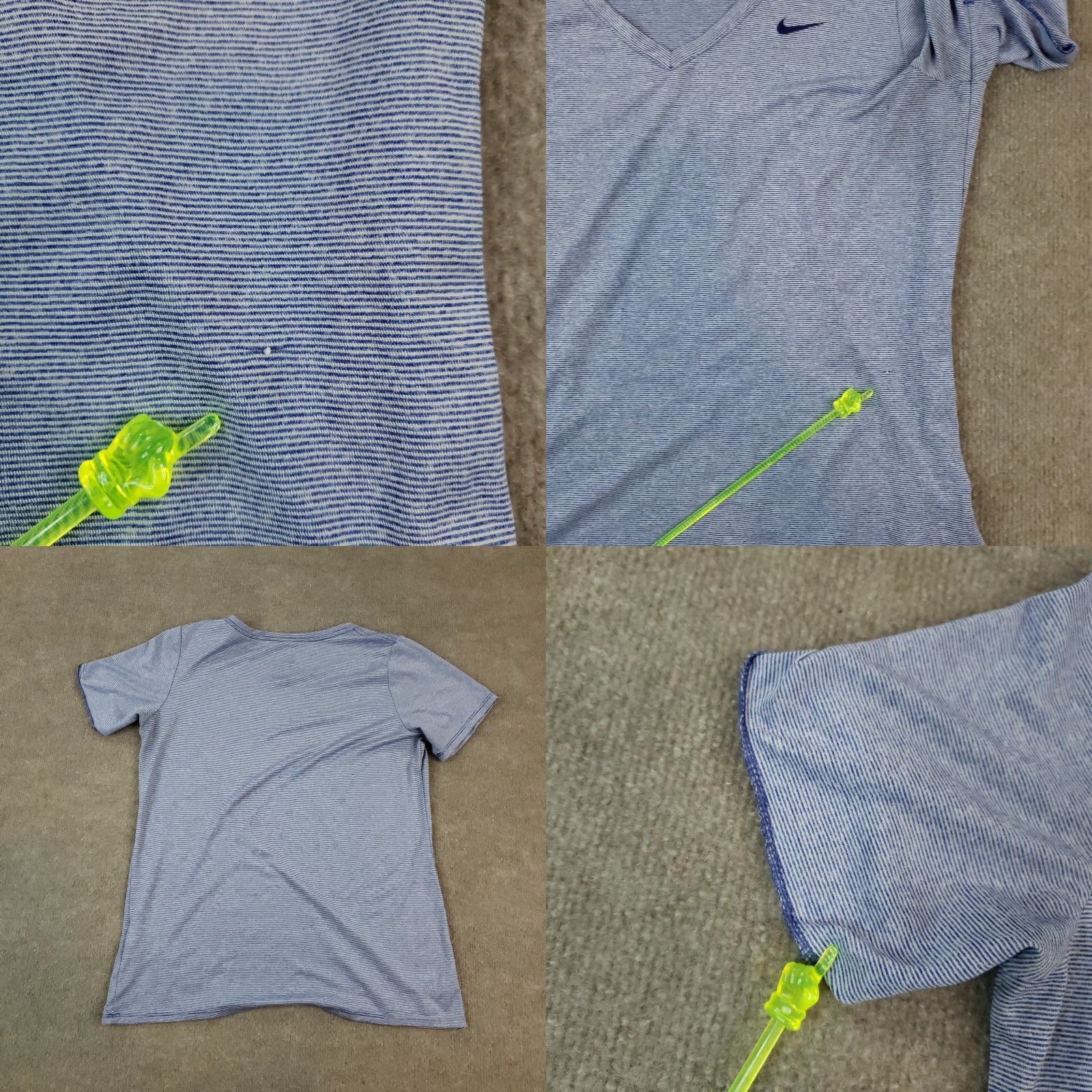 Nike Nike Dri-Fit Shirt Womens Large Blue V-Neck Short Sleeve Logo T-Shirt Size L / US 10 / IT 46 - 8 Thumbnail