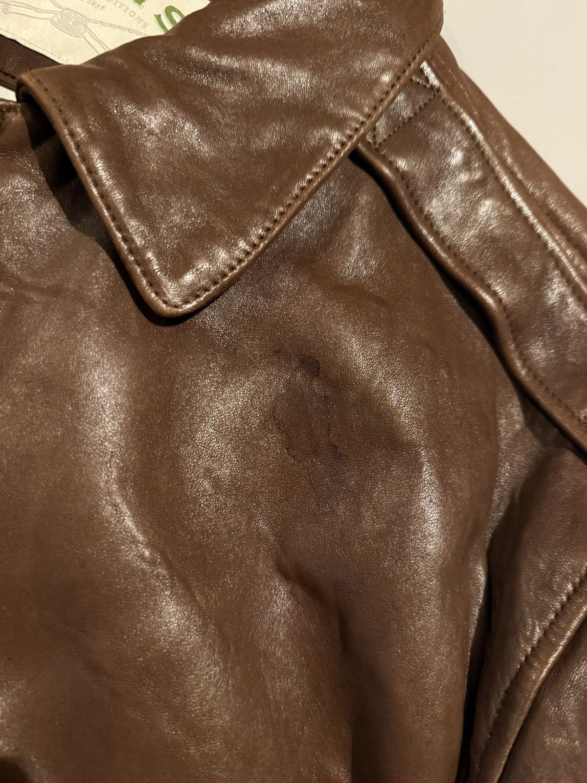 Orvis Vintage 90s Orvis Genuine Leather A-2 Bomber Style Jacket XL Size US XL / EU 56 / 4 - 2 Thumbnail