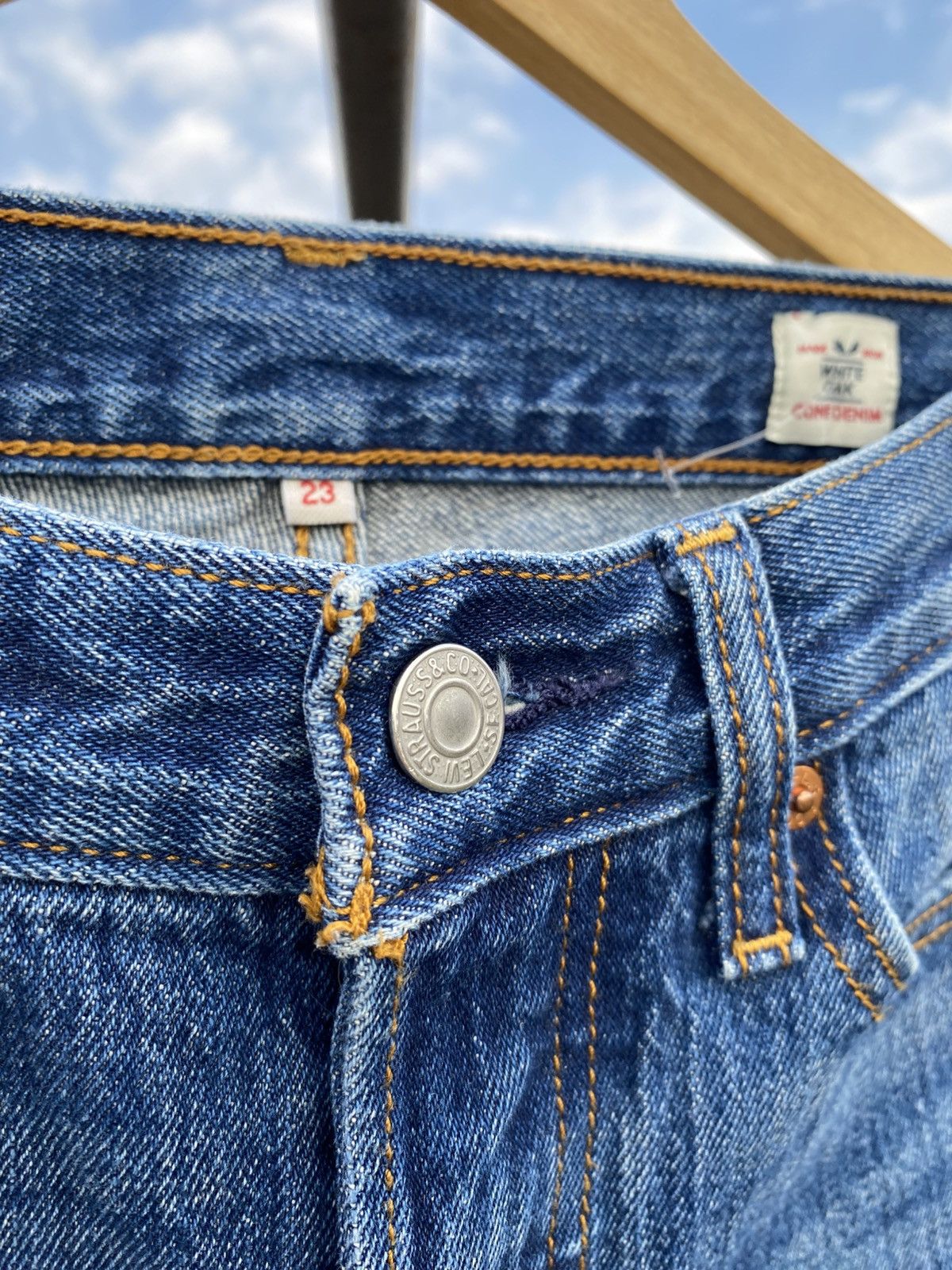 Levi's × Vintage Deadstock Levi’s White Oak Cone Denim Jeans Rare W23 XSS-XS Size 23" - 5 Thumbnail