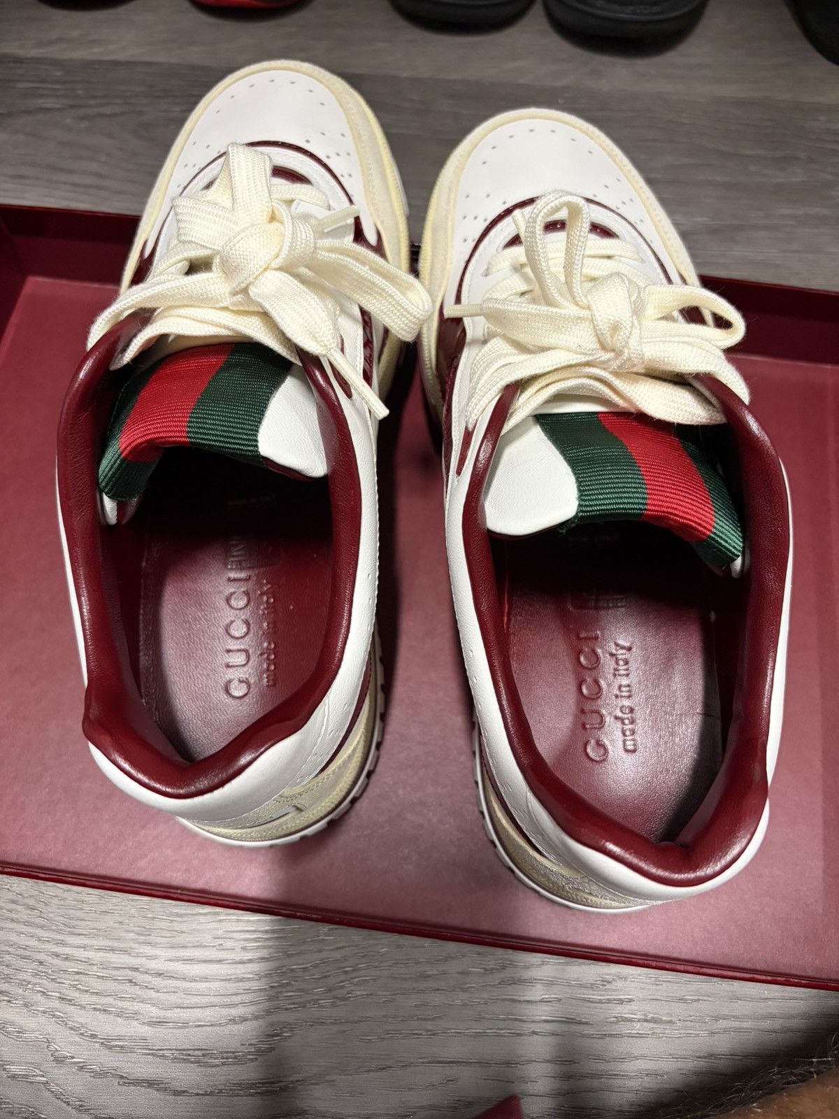 Gucci Gucci Re-Web Sneaker 'White Rosso Ancora' Size US 8 / EU 41 - 6 Thumbnail