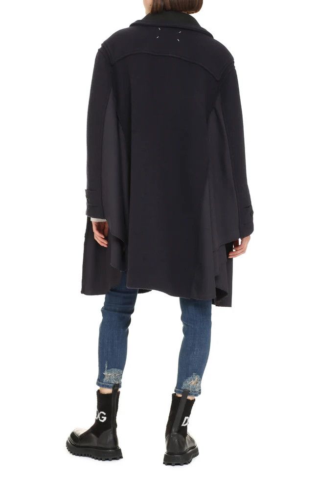 Maison Margiela o1loc1c1125 Wool Cape Coat in Navy Blue Size S / US 4 / IT 40 - 4 Thumbnail
