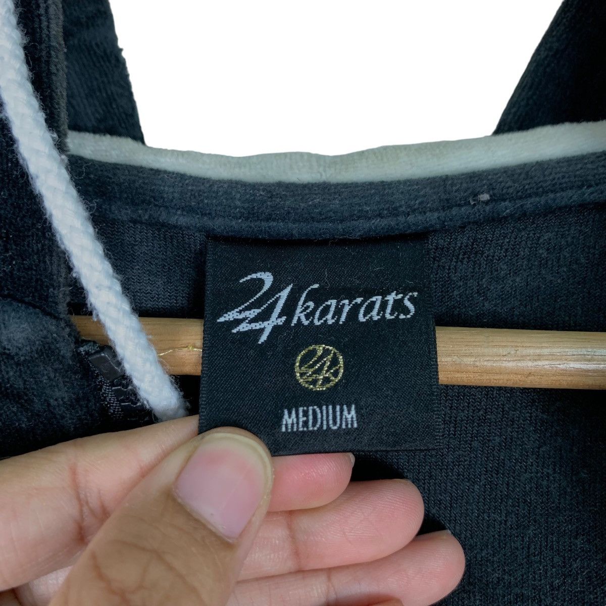 Japanese Brand 24 KARATS Tribe of Gold Velvet Zipper Hoodies #0802-C36 Size US M / EU 48-50 / 2 - 16 Thumbnail