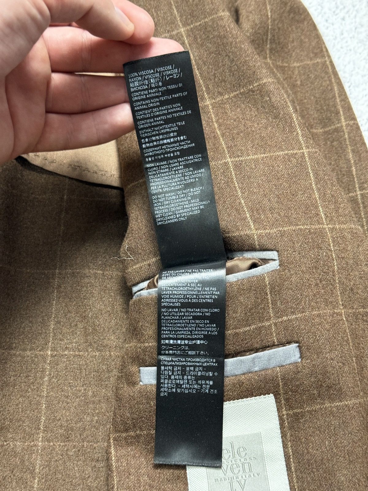 Eleventy Eleventy Brown Check Blazer Wool Cashmere Athletic Fit Sz 52 Size 52L - 12 Thumbnail