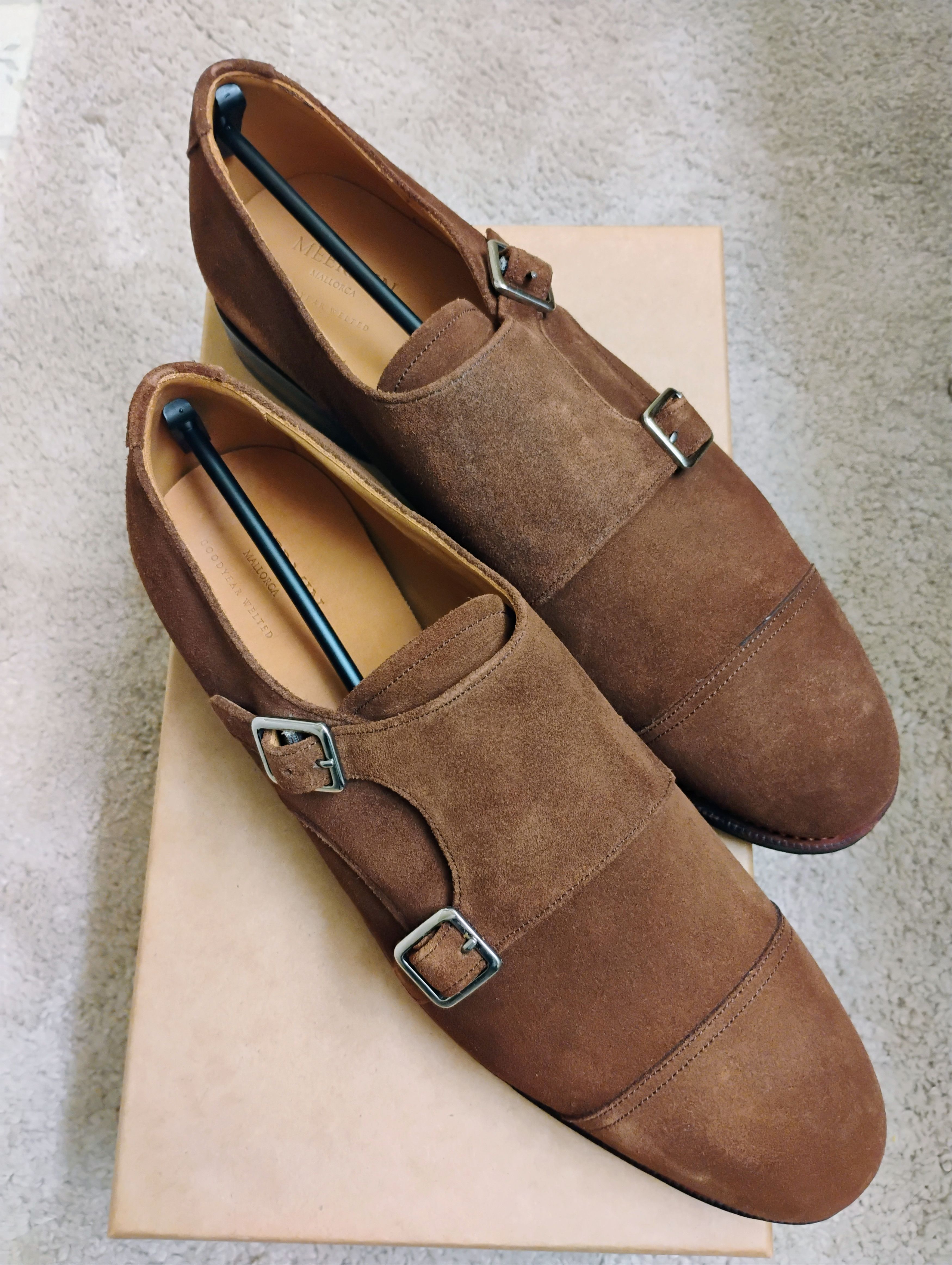 Meermin Snuff Rapello Suede Double Monkstrap Size US 8.5 / EU 41-42 - 2 Thumbnail
