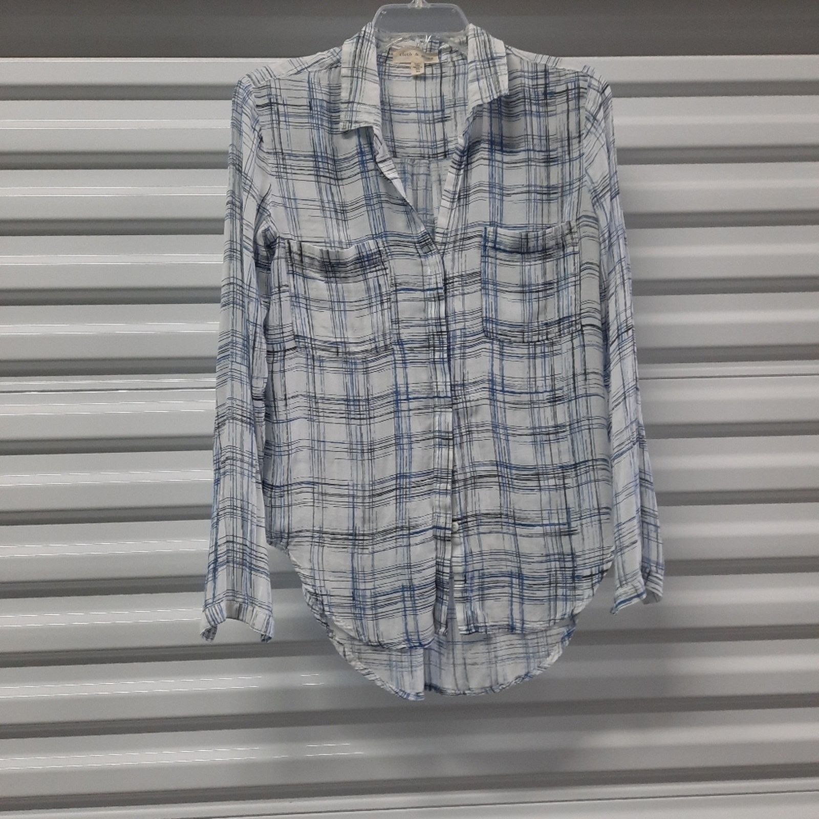 Anthropologie Anthropologie Cloth & Stone Women's Shirt Size XS Blue White Size XS / US 0-2 / IT 36-38 - 1 Thumbnail