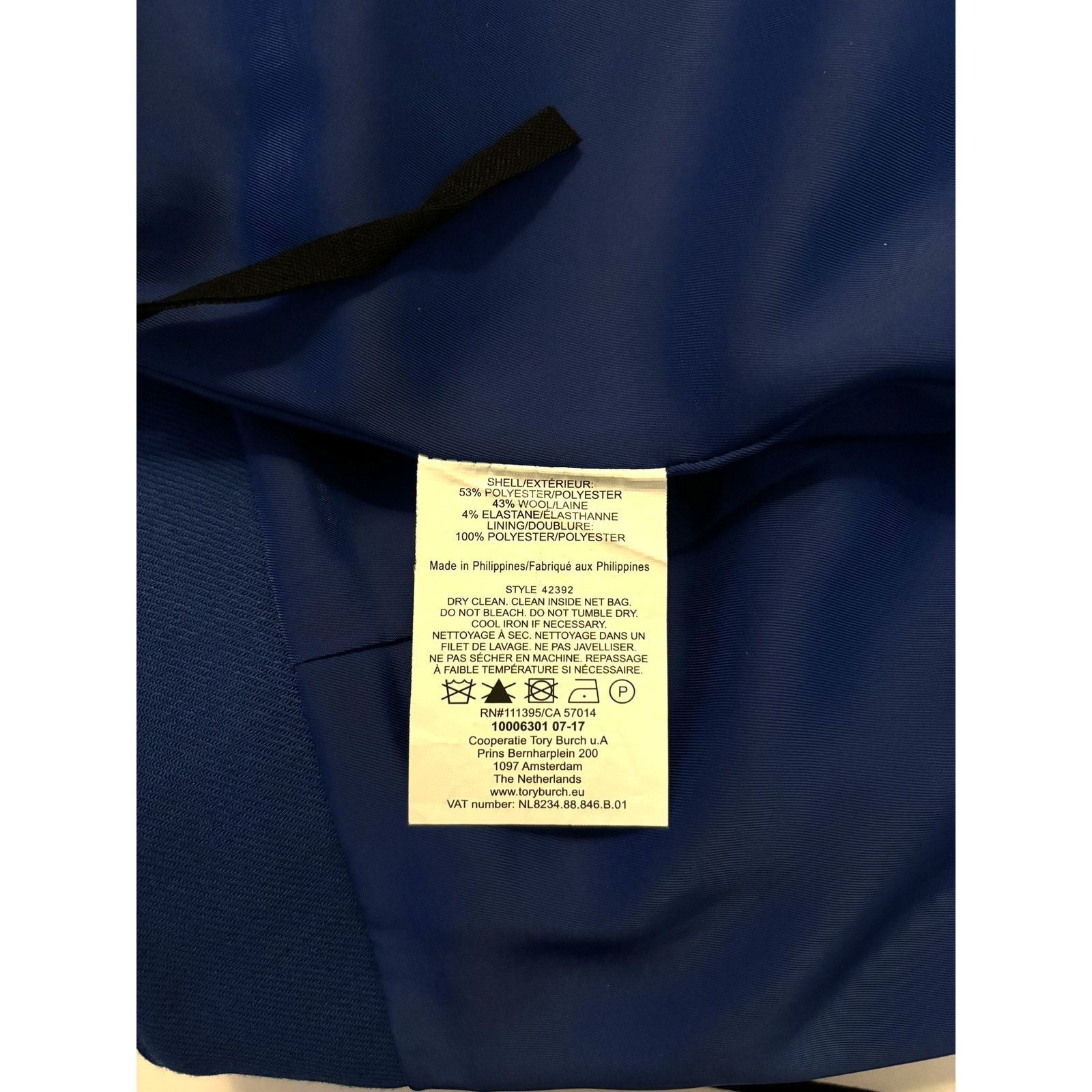 Tory Burch Tory Burch "Jane" Blue Dahlia Lined Wool Mini Skirt Size 2 Size 26" / US 2 / IT 38 - 9 Thumbnail