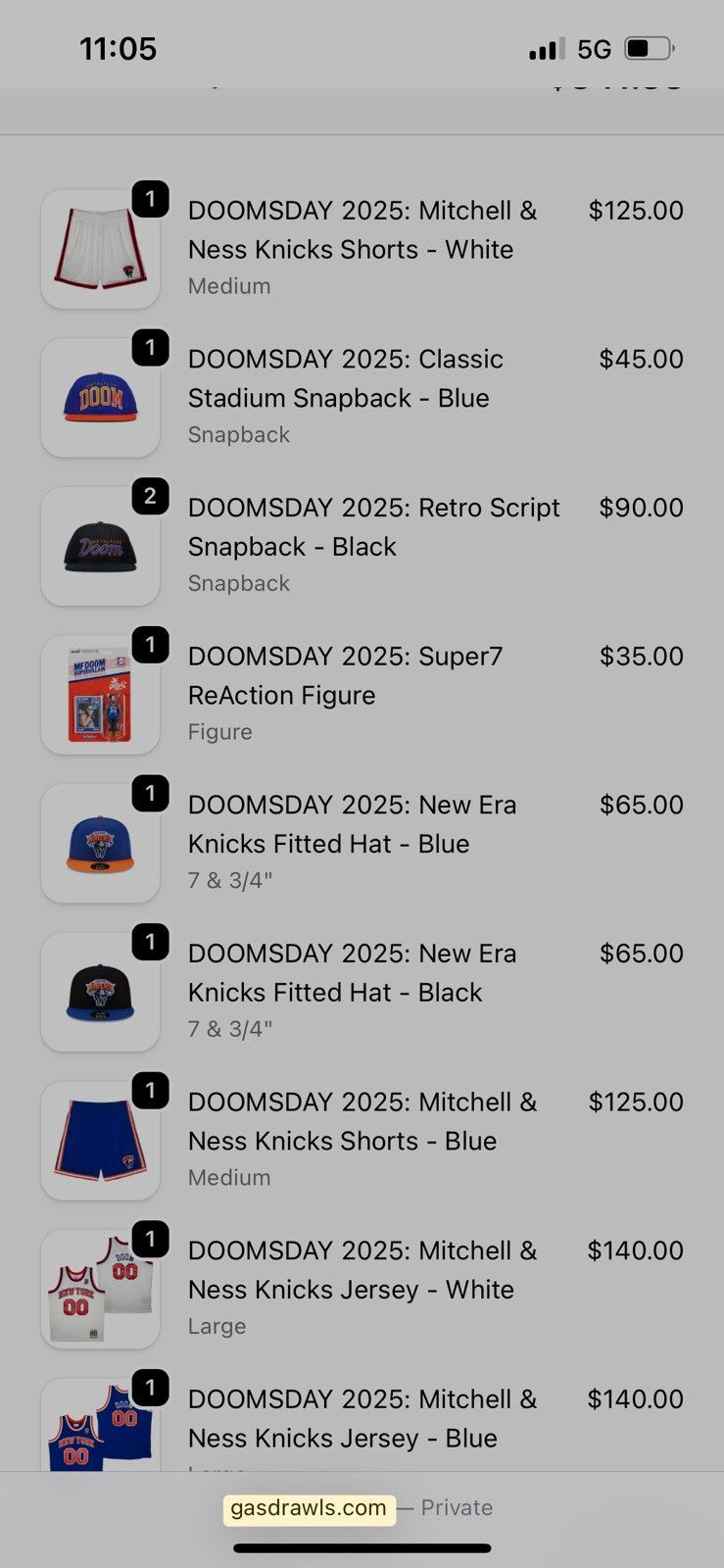 Mitchell & Ness Gas Drawls MF Doom Mitchell & Ness white NY Knicks jersey Size US L / EU 52-54 / 3 - 5 Thumbnail