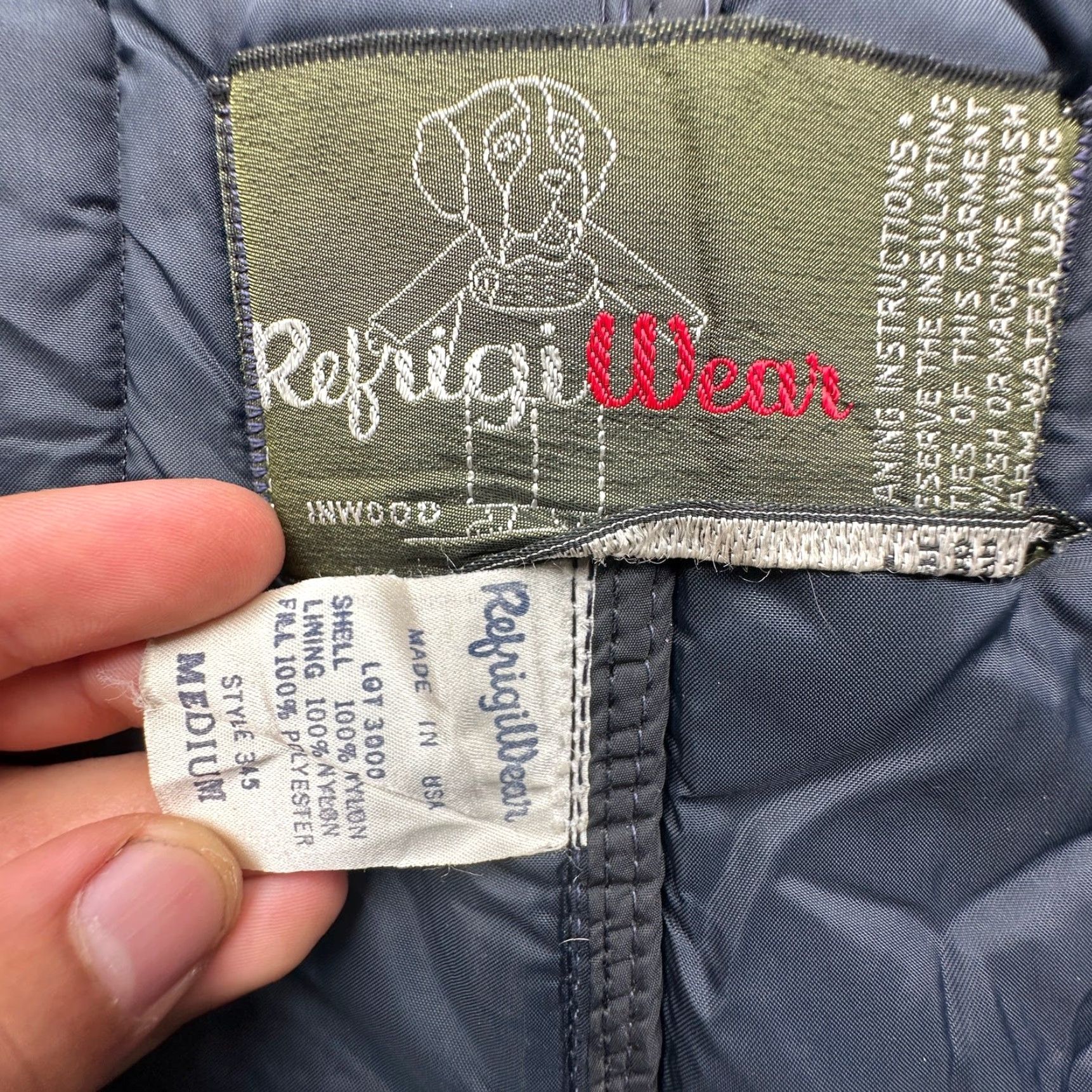 Refrigiwear VINTAGE RefrigiWear 345 Bib Overalls Mens Medium Navy Nylon Quilted Insulated Overalls Mens Medium Navy Size US 31 - 2 Thumbnail