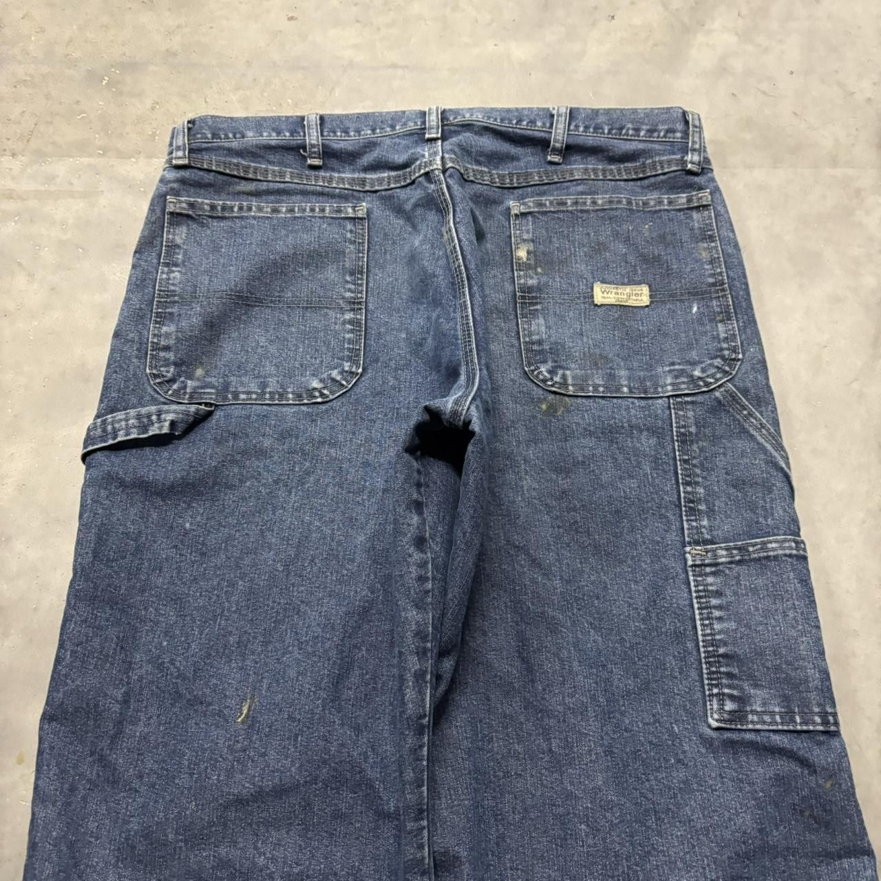 Japanese Brand × Vintage Crazy Vintage Y2K/2000s Baggy Grunge Dark Wash Carpenter Skater Denim Jeans! Size US 38 / EU 54 - 7 Thumbnail