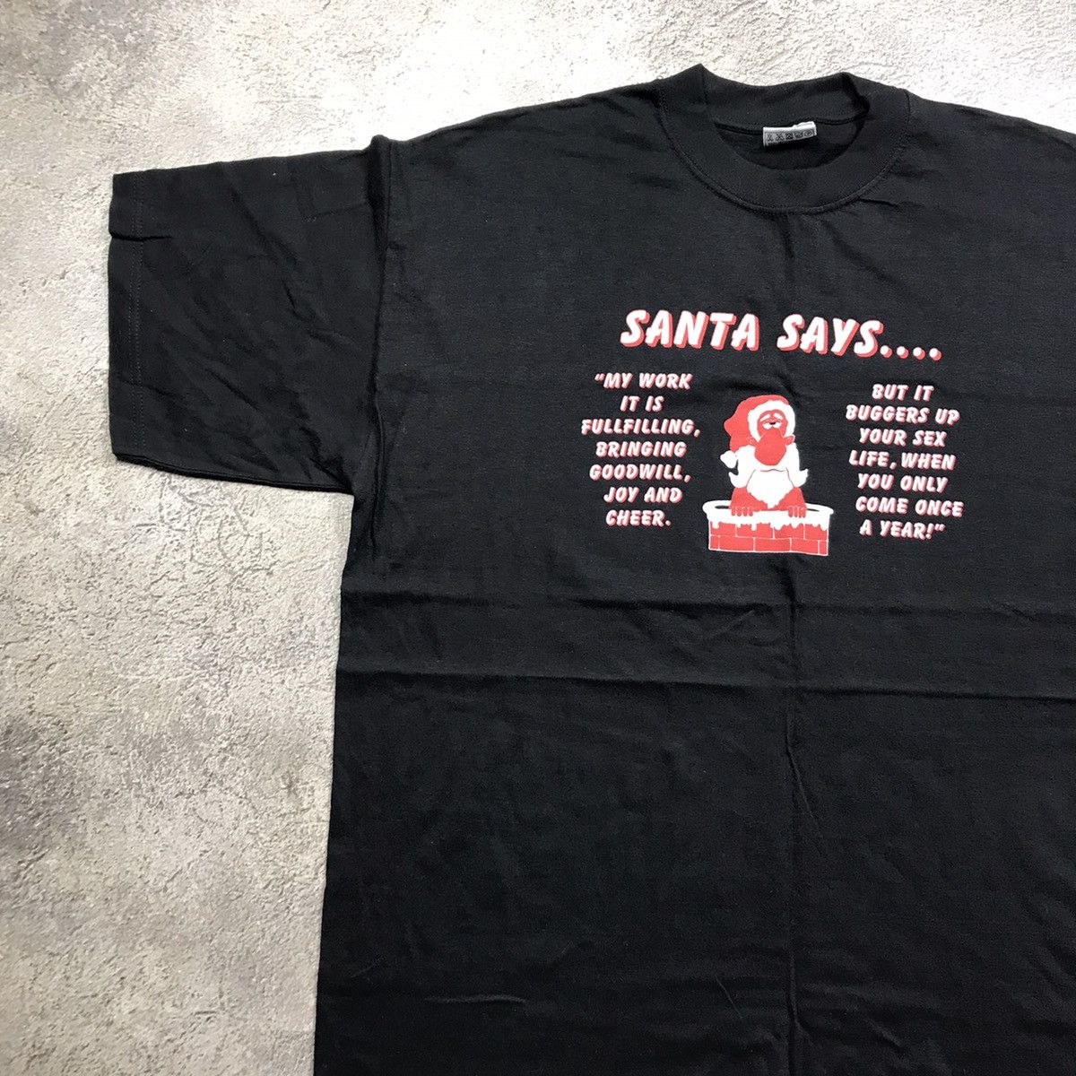 Vintage Vintage 90s Y2K Santa Graphic Tee Funny Slogan Streetwear XL Size US XL / EU 56 / 4 - 3 Thumbnail
