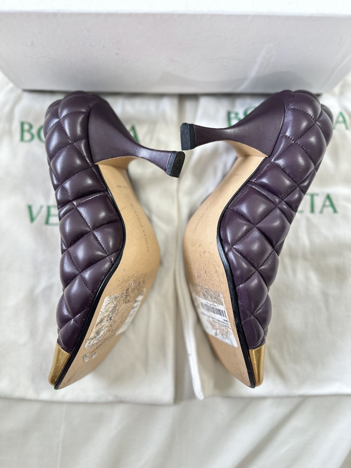 Bottega Veneta Bottega Veneta Plum Quilted Pattern Leather Pumps Heels 36 Size US 6 / IT 36 - 5 Thumbnail