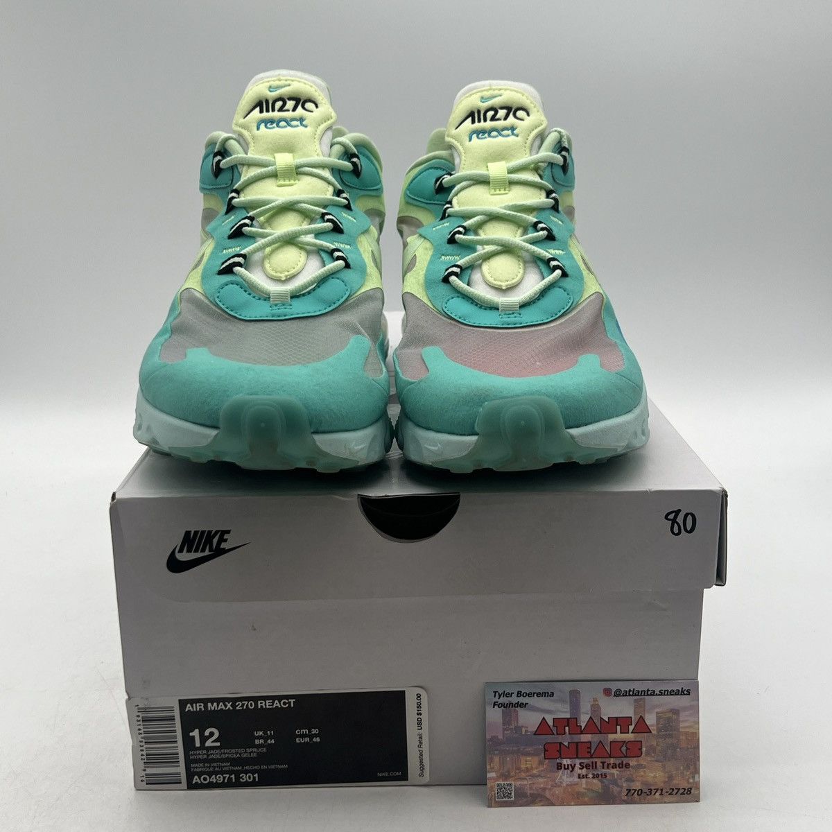 Nike Air max 270 react psychedelic art Size US 12 / EU 45 - 2 Thumbnail