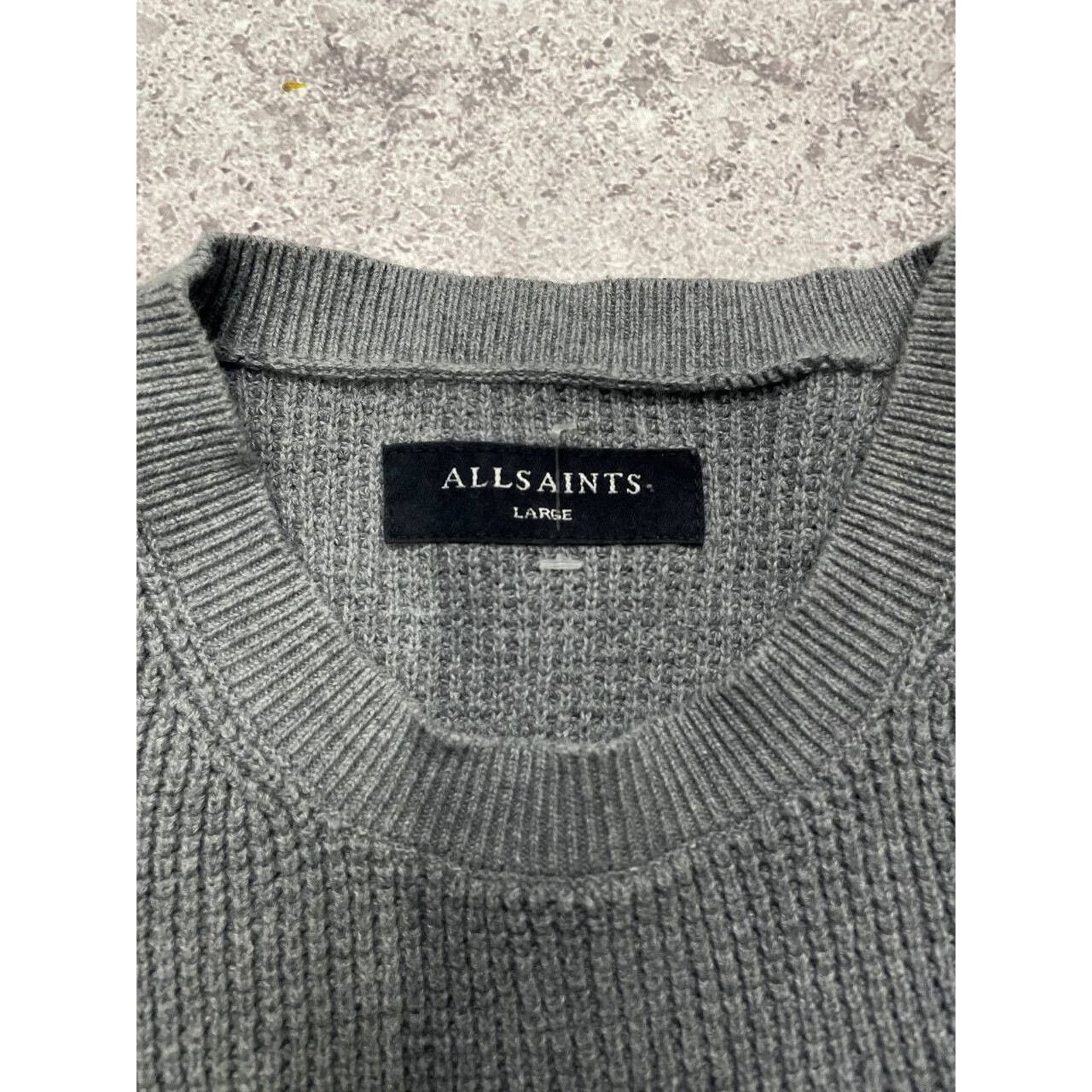 Allsaints Vintage AllSaints Crew Neck Sweater Gray Waffle Knit Large Size US L / EU 52-54 / 3 - 2 Thumbnail