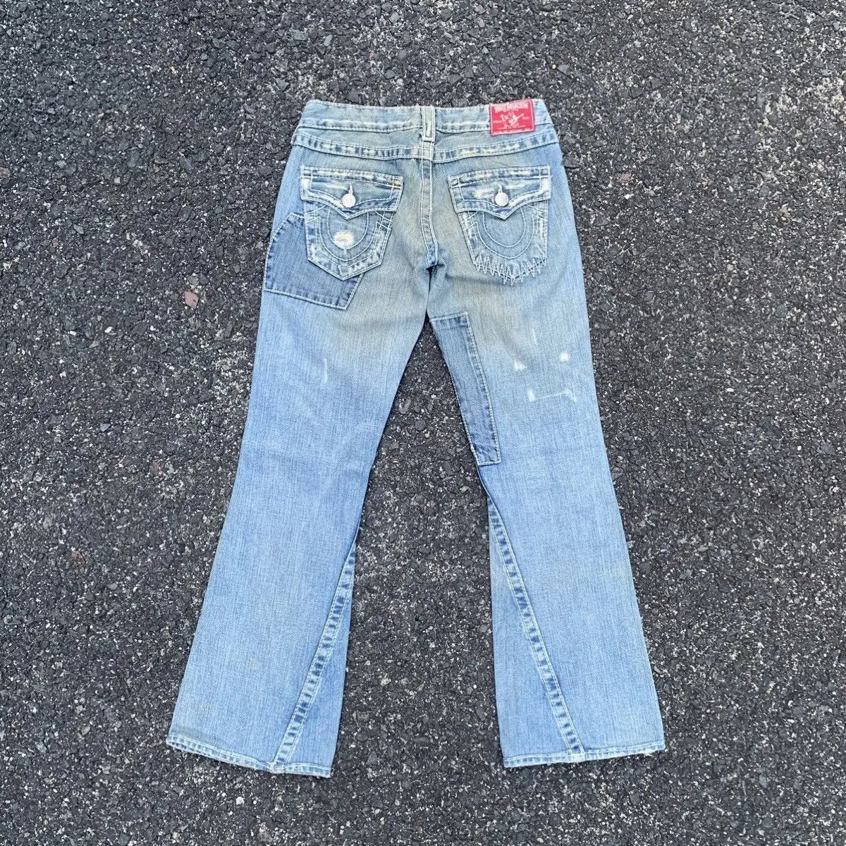 Vintage 💥 STEALS 💥 True Religion Jeans Patch Row Flare Denim Pants Size US 26 / EU 42 - 9 Thumbnail