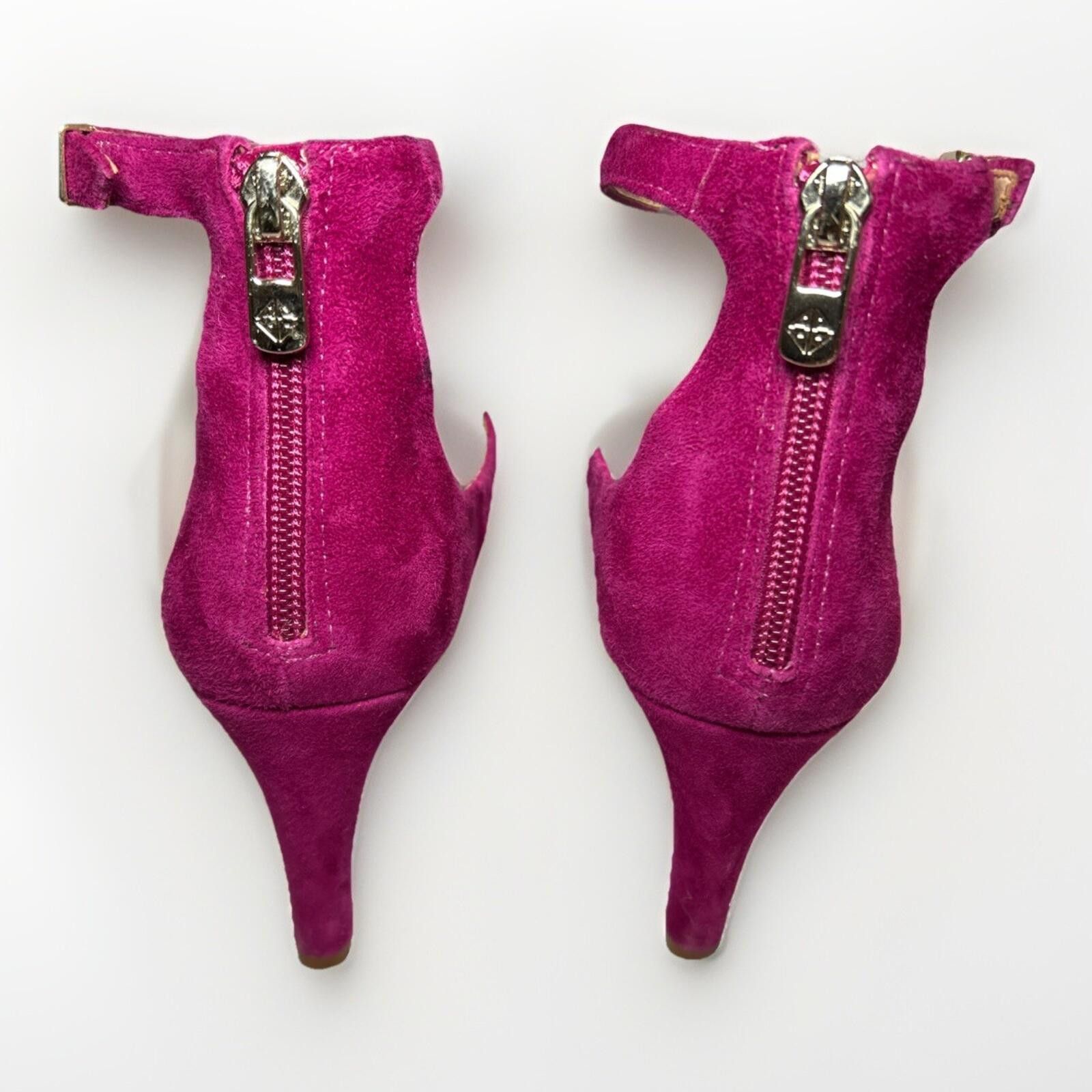 Other Antonio Melani 3" Heels Fuchsia Zipper Suede Double Strap Size US 9 / IT 39 - 6 Thumbnail