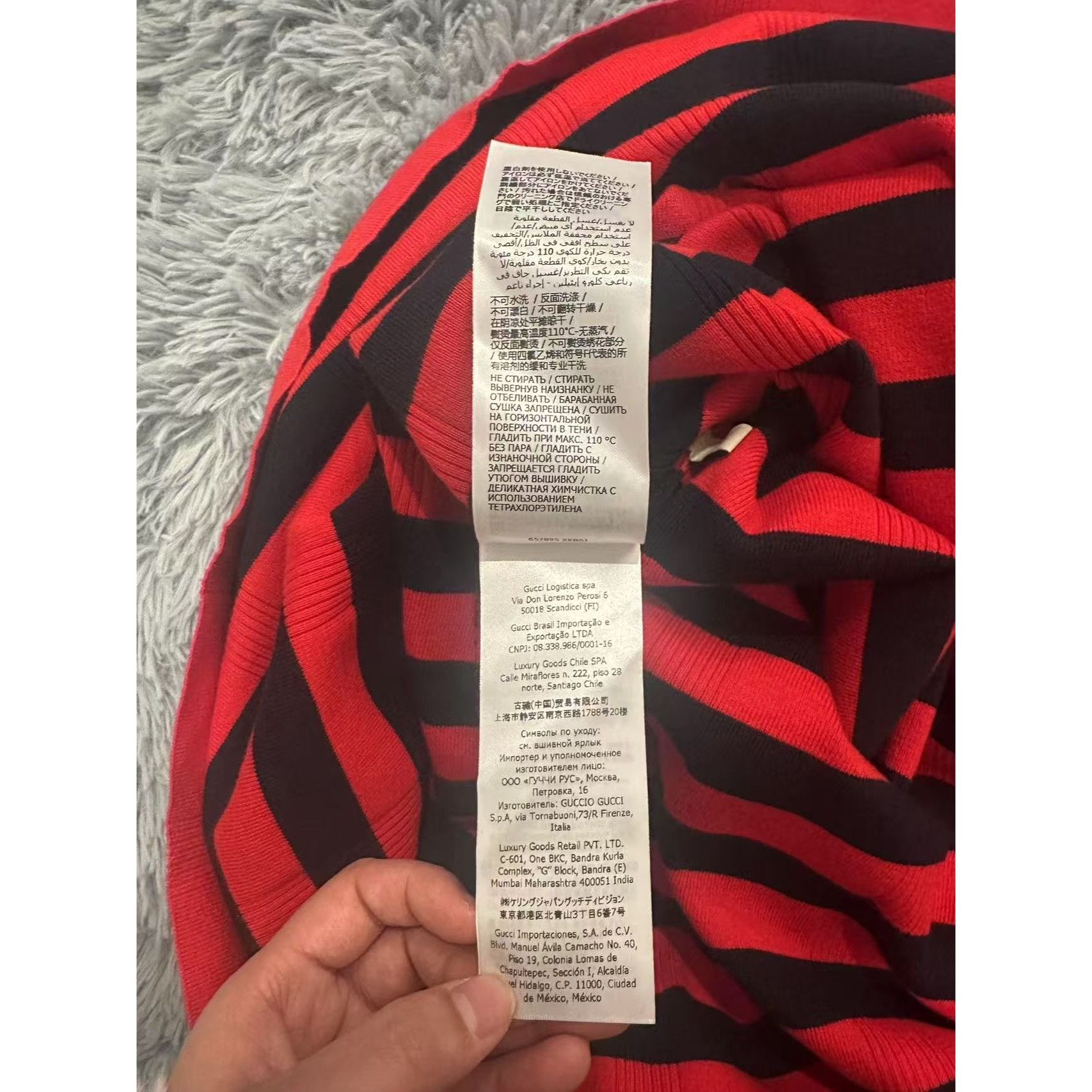 Gucci Gucci Red & Black Striped Polo Knit Dress With Dog Patch Size S / US 4 / IT 40 - 5 Thumbnail