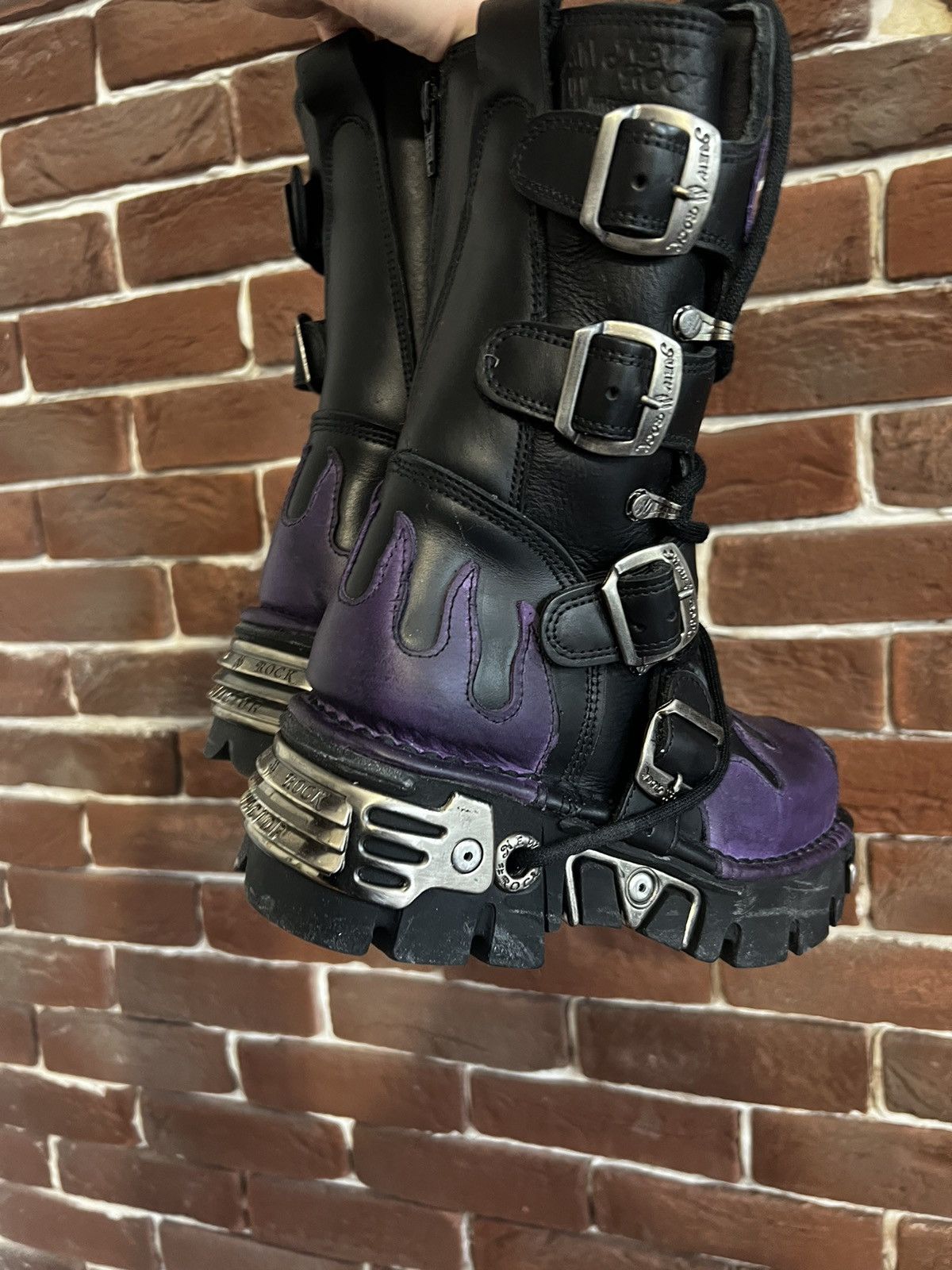 Vintage New Rock Flames 00s Boots Avant Garde Platfrom Vintage Size US 7 / IT 37 - 4 Thumbnail