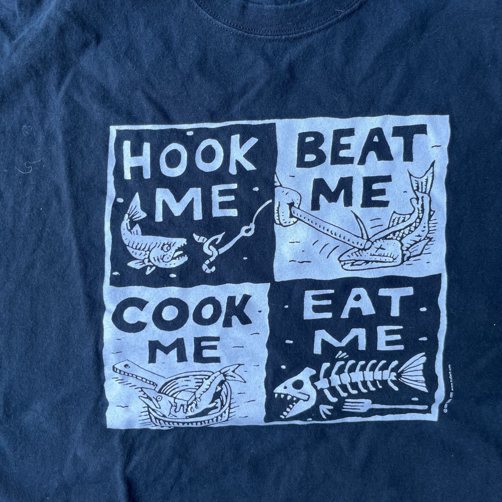 Vintage VINTAGE RAY TROLL ART FISH FREAKY HUMOR TEE SHIRT 2XL BLACK Size US XL / EU 56 / 4 - 2 Thumbnail