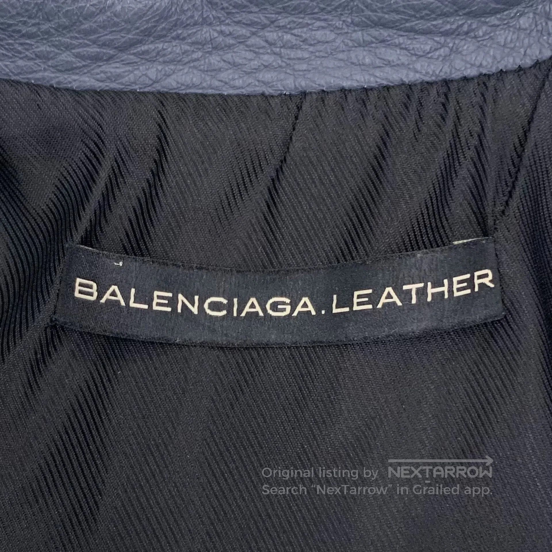 Balenciaga Balenciaga Blue Leather Motorcycle Jacket. Size XXS / US 00 / IT 34 - 5 Thumbnail